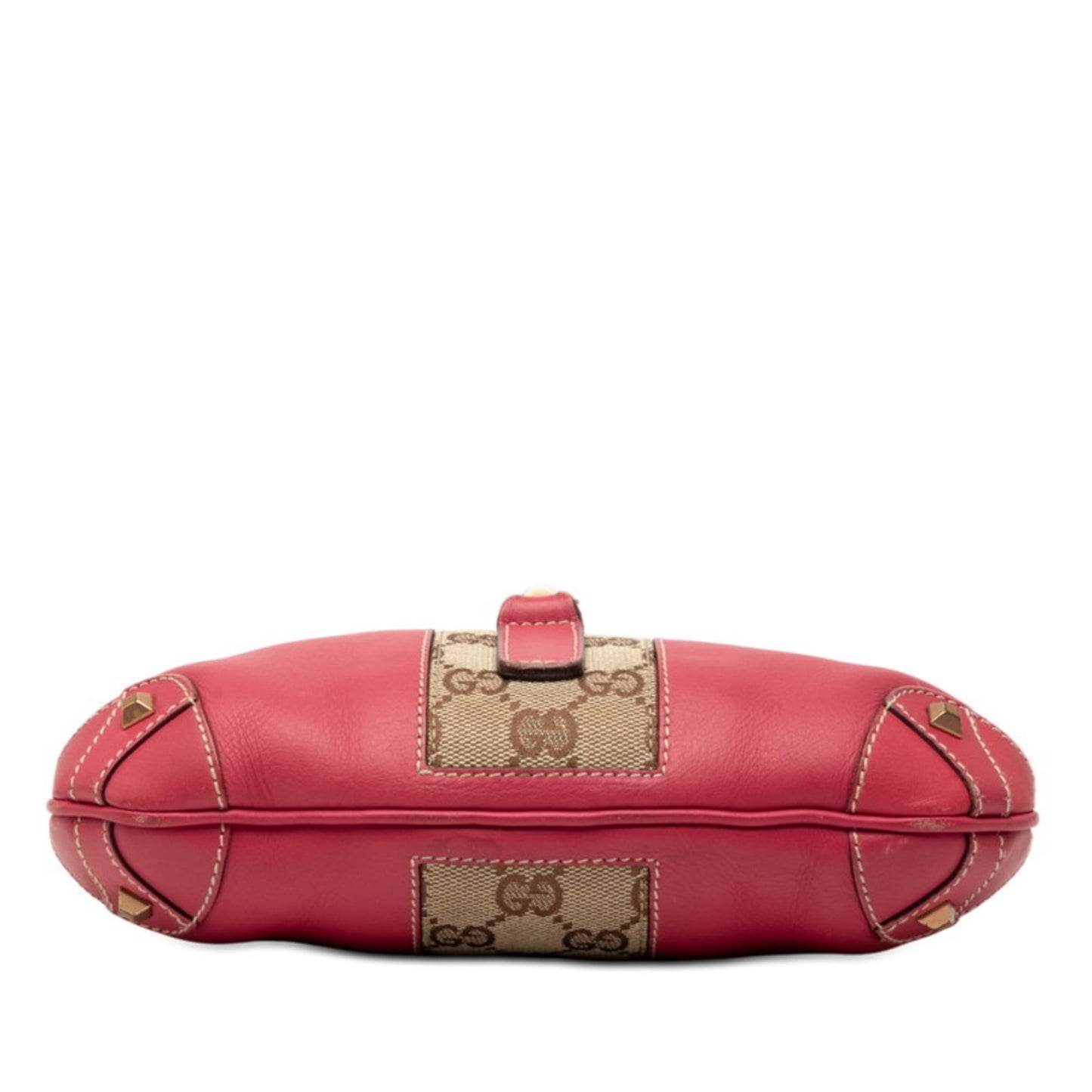 Gucci Pink Leather Canvas Handbag Shoulder Bag ( )