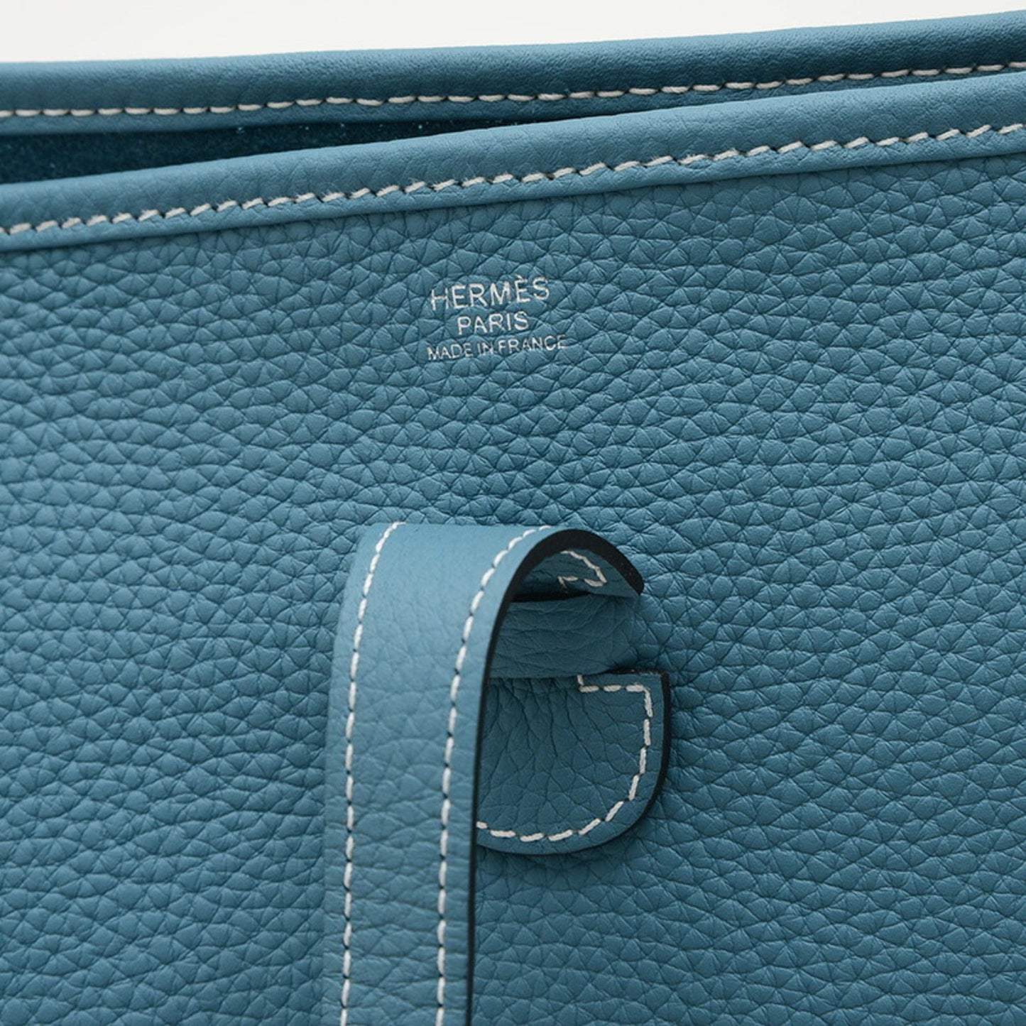 Hermes Silver Taurillon Clemence Leather Shoulder Bag ( )