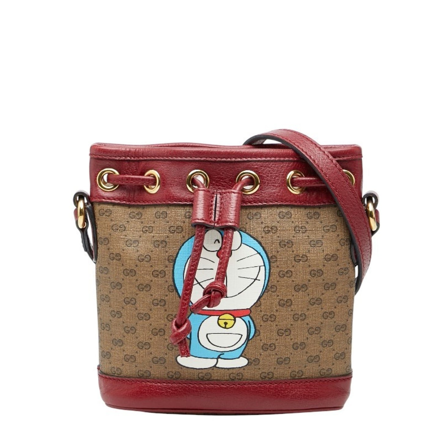Gucci Beige Red Color Pvc Leather Shoulder Bag ( )