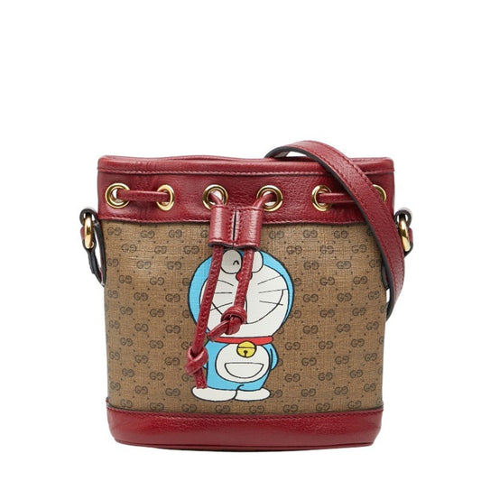 Gucci Beige Red Color Pvc Leather Shoulder Bag ( )