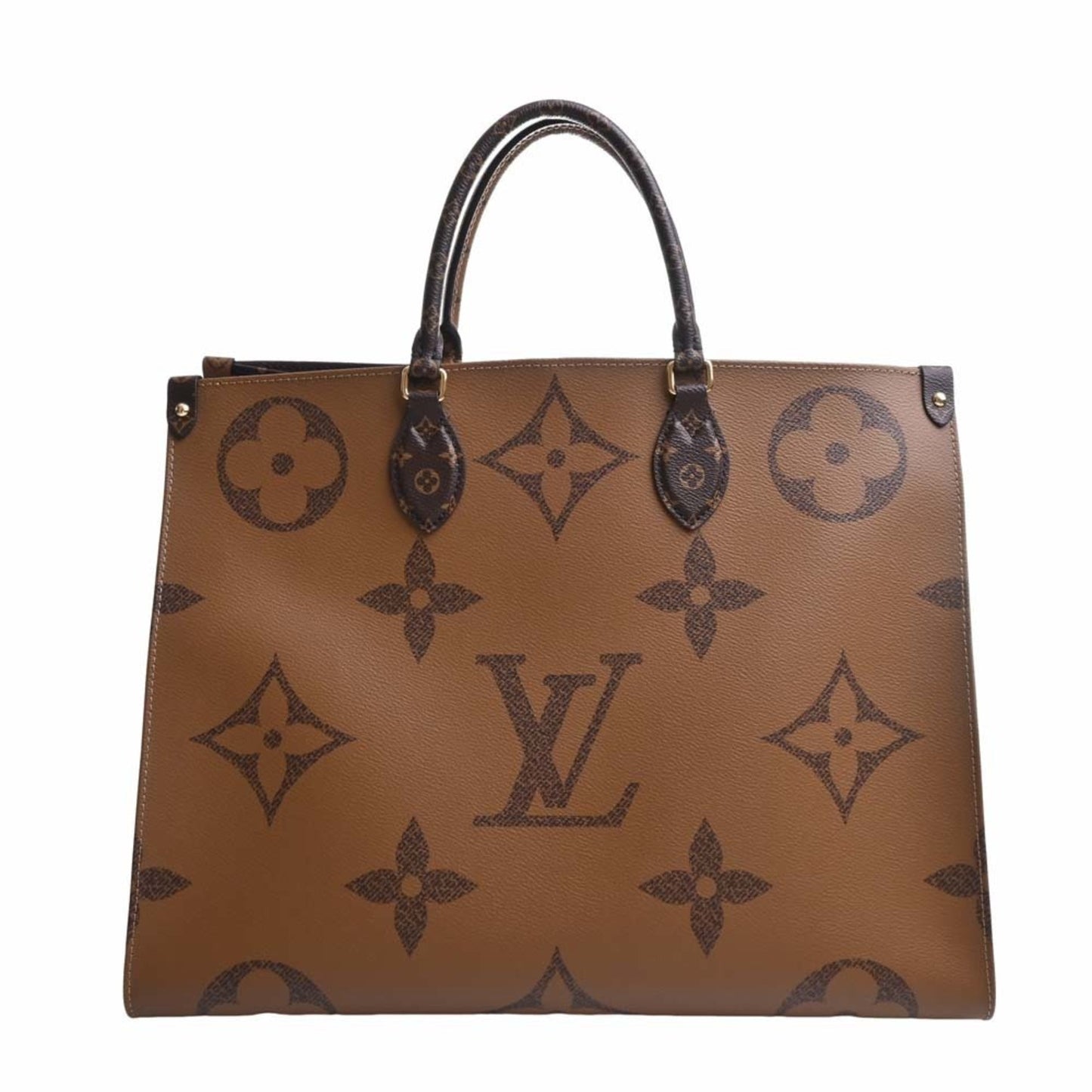 LOUIS VUITTON Giant Monogram Reverse On the Go GM Tote Bag Brown Women's