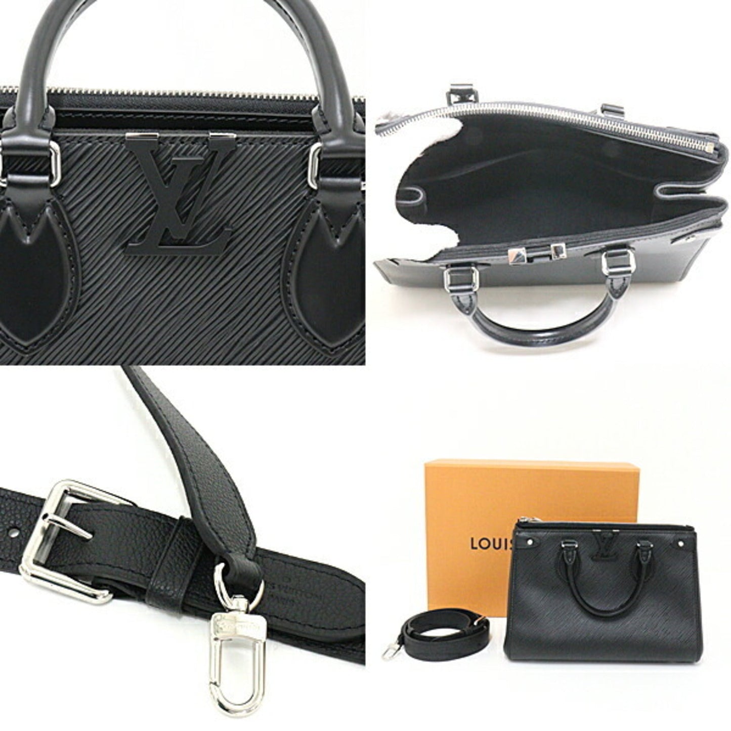 Louis Vuitton Grenelle Tote PM Epi Leather Black Shoulder Bag Handbag