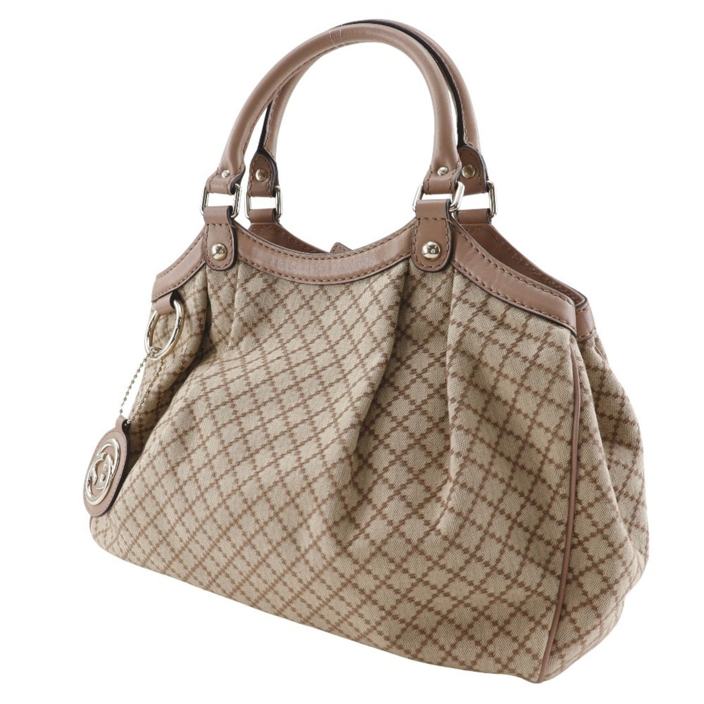 Gucci Beige Pink Canvas Handbag ( )