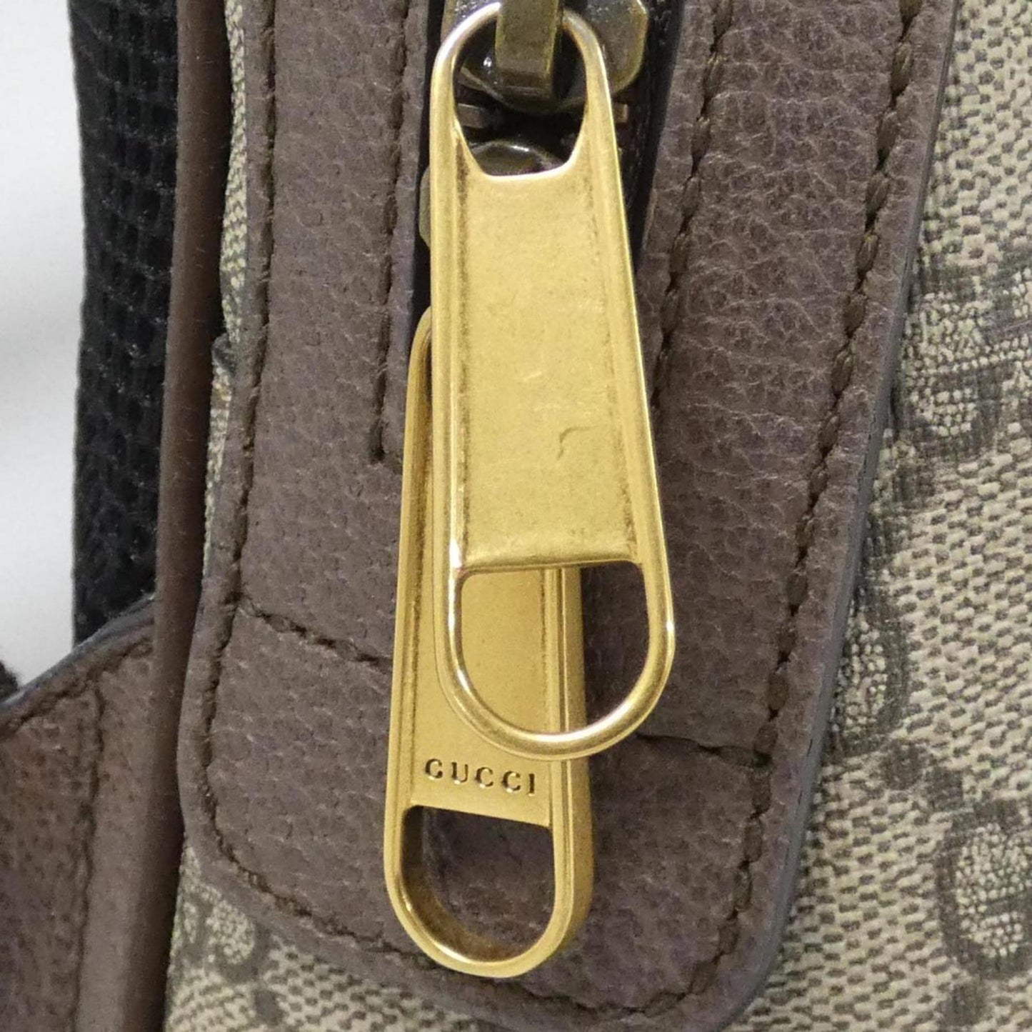 Gucci Beige Brown Gg Supreme Leather Backpack ( )