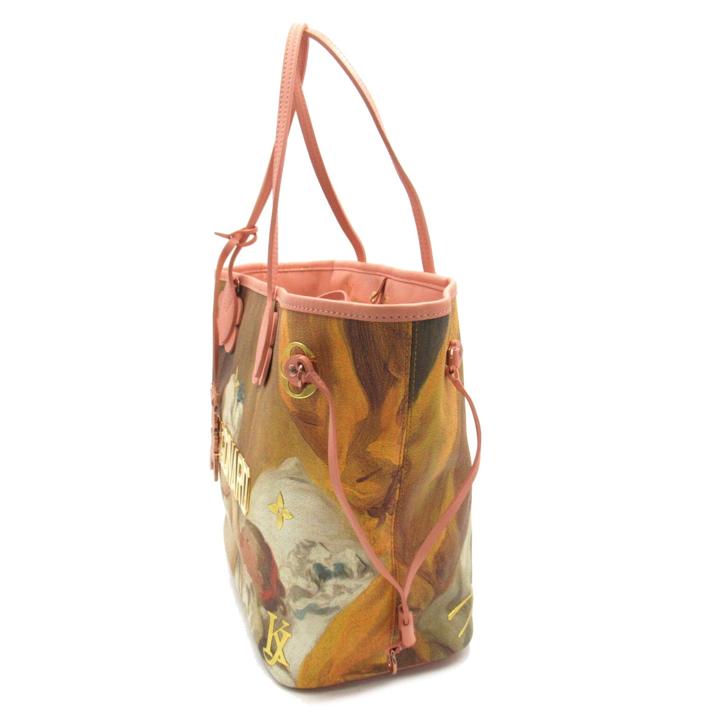 LOUIS VUITTON Fragonard Neverfull MM Pink Brown Masters collection PVC coated canvas Tote