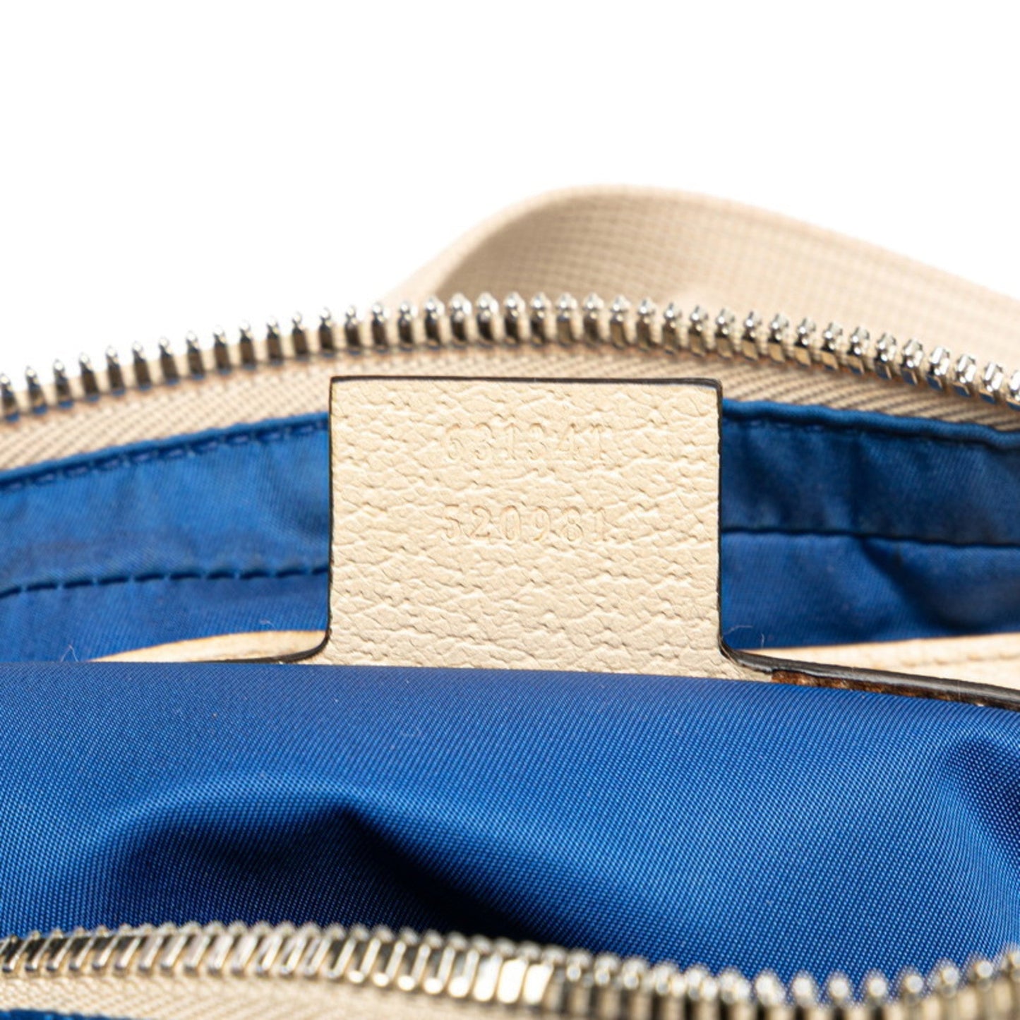 Gucci Beige Blue Nylon Leather Sling Bag ( )