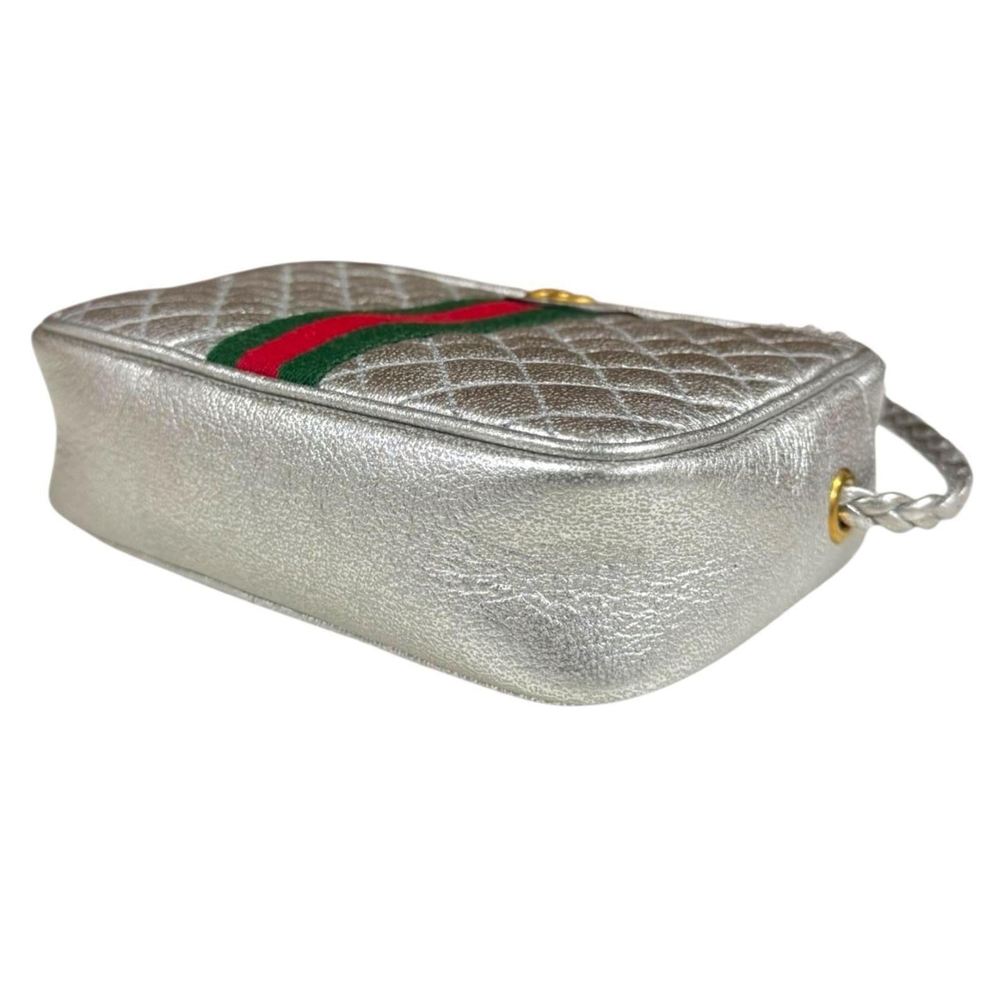 Gucci Silver Leather Shoulder Bag ( )