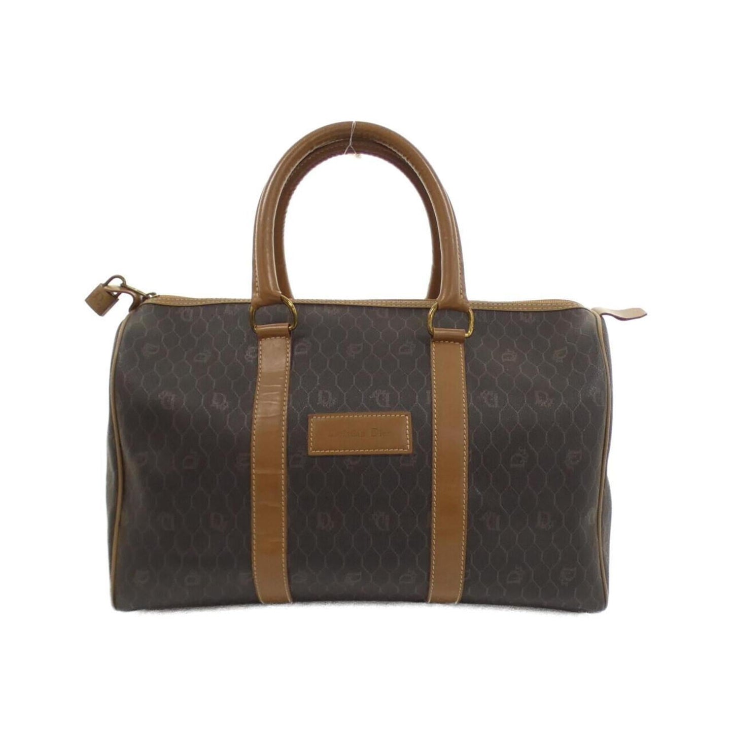 Christian Dior Brown Coated Canvas Boston Bag ()