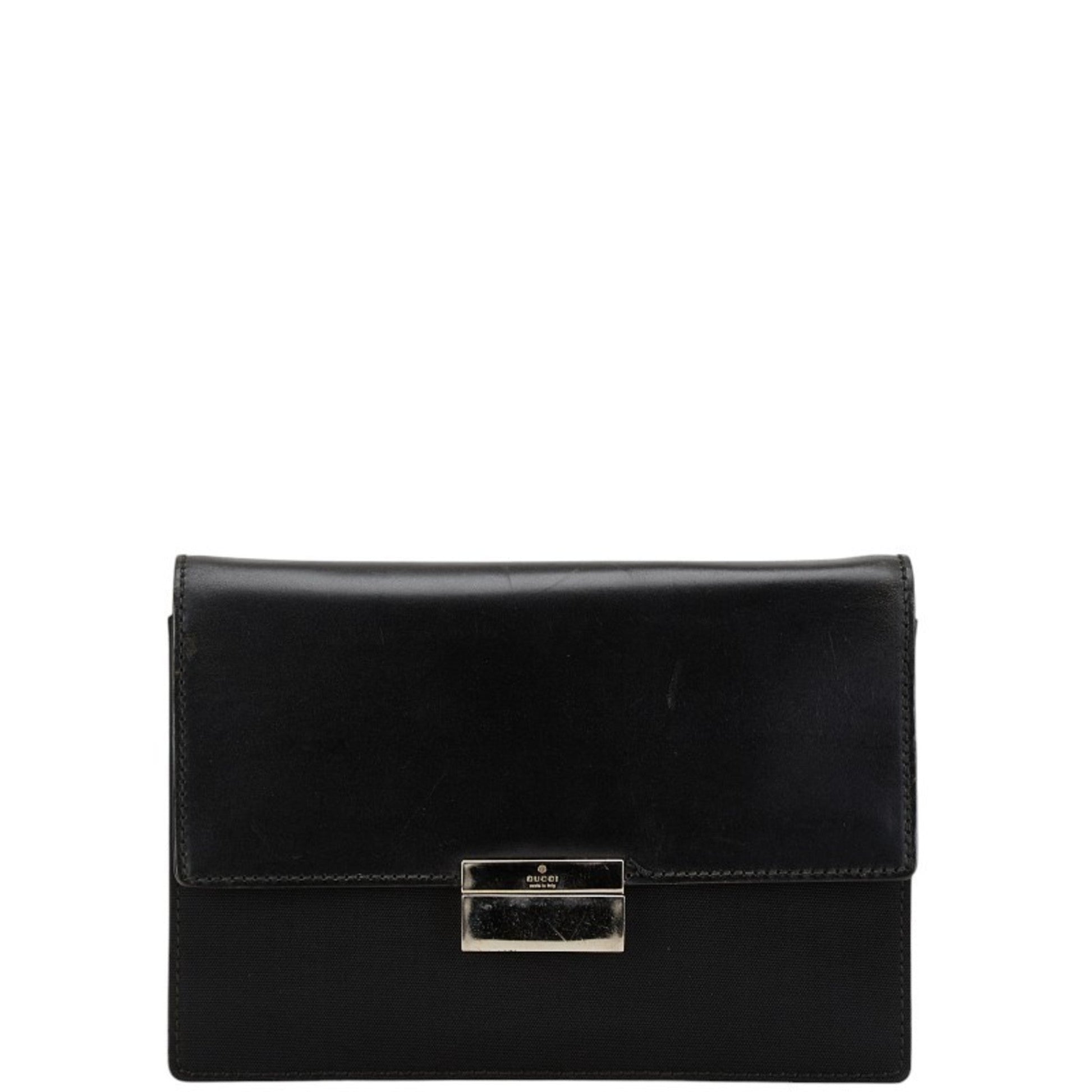 Gucci Leather Canvas Clutch