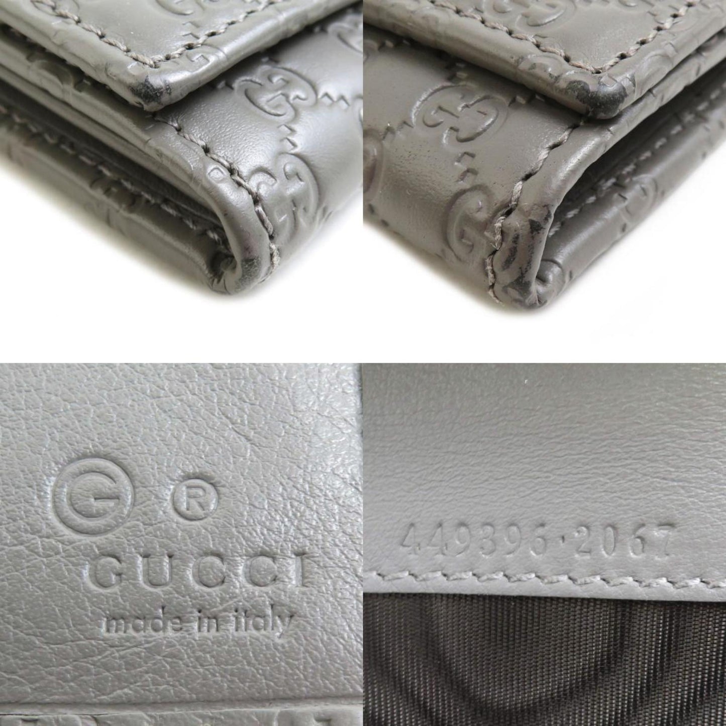 Gucci Gray Leather Long Wallet (Bi-Fold) ( )