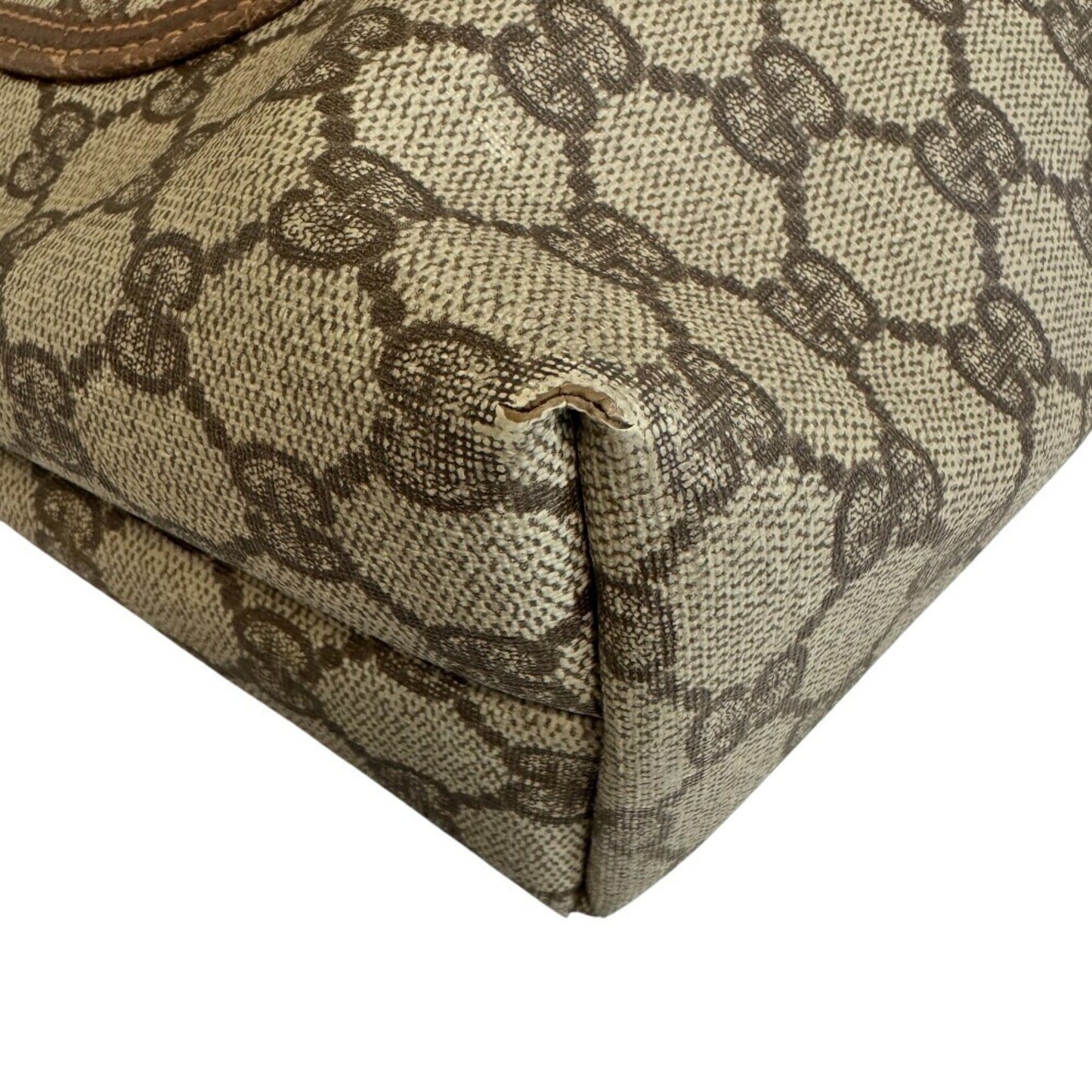 Gucci Sherry Line Beige Brown Green Red Color Pvc Canvas Tote Bag ( )
