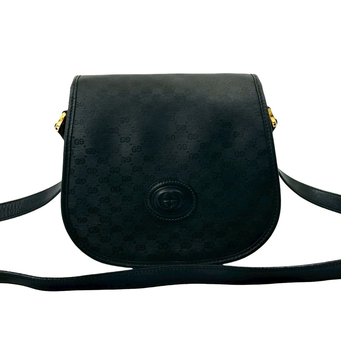 Gucci Black Leather Pvc Pochette Shoulder Bag ( )