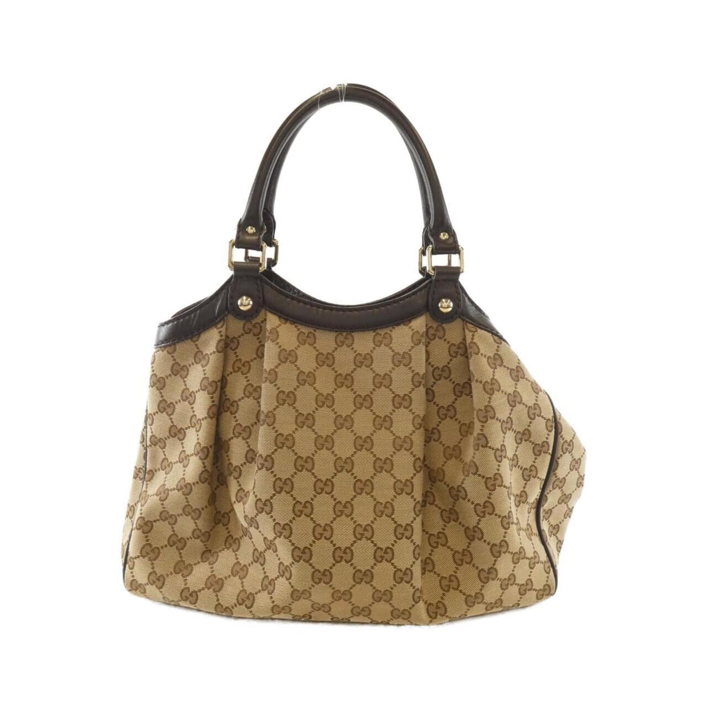Gucci Beige Dark Brown Gg Canvas Handbag ( )