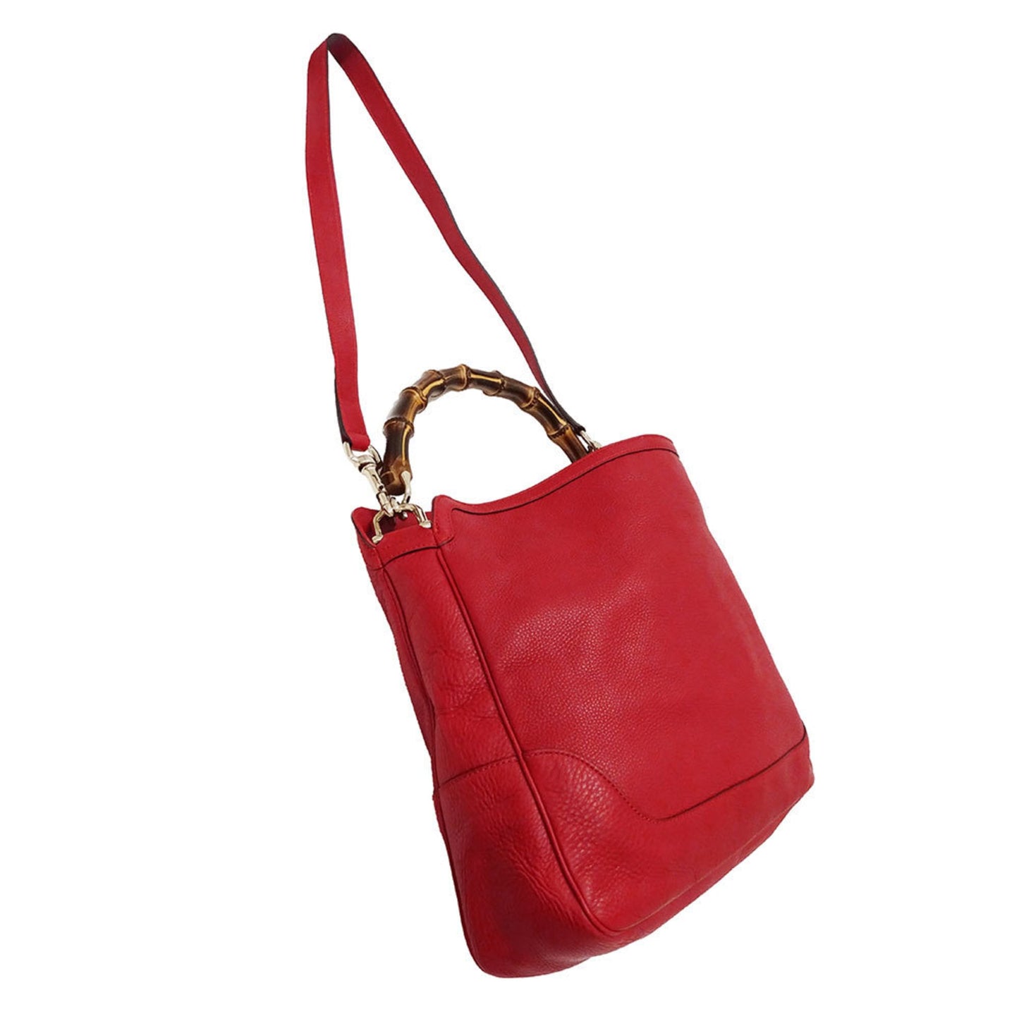 Gucci Red Color Leather Handbag Shoulder Bag ( )