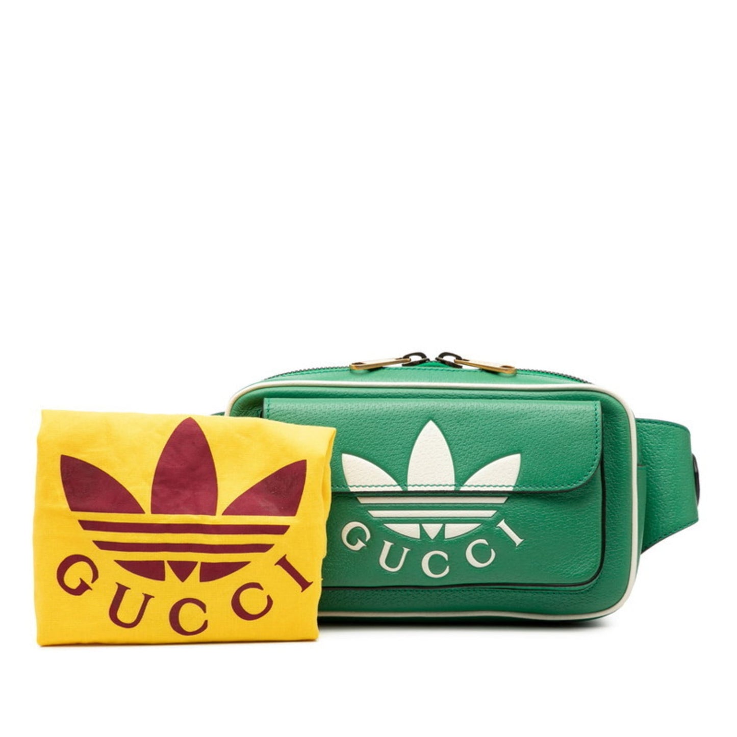 Gucci Green White Leather Sling Bag ( )