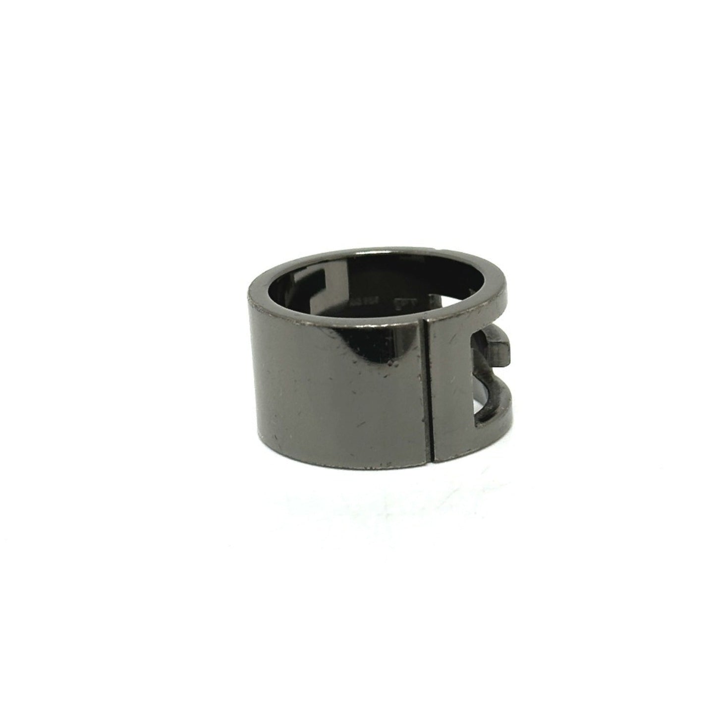 Gucci Black Silver Metal Band Ring ( )