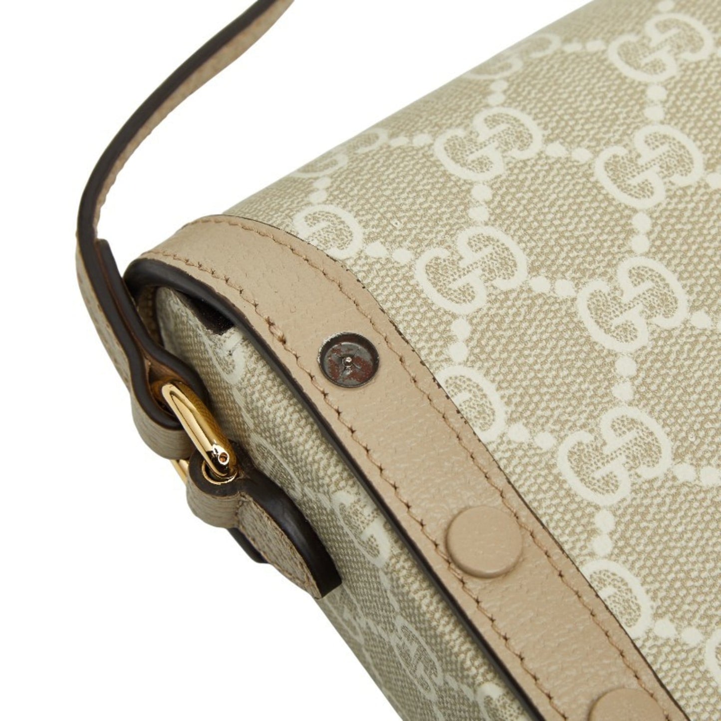 Gucci Beige White Pvc Leather Shoulder Bag ( )