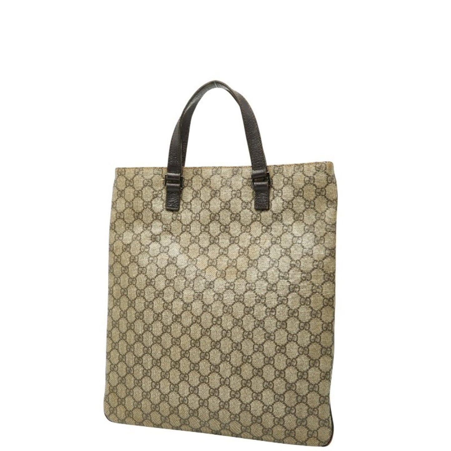 Gucci Beige Brown Pvc Leather Handbag Tote Bag ( )