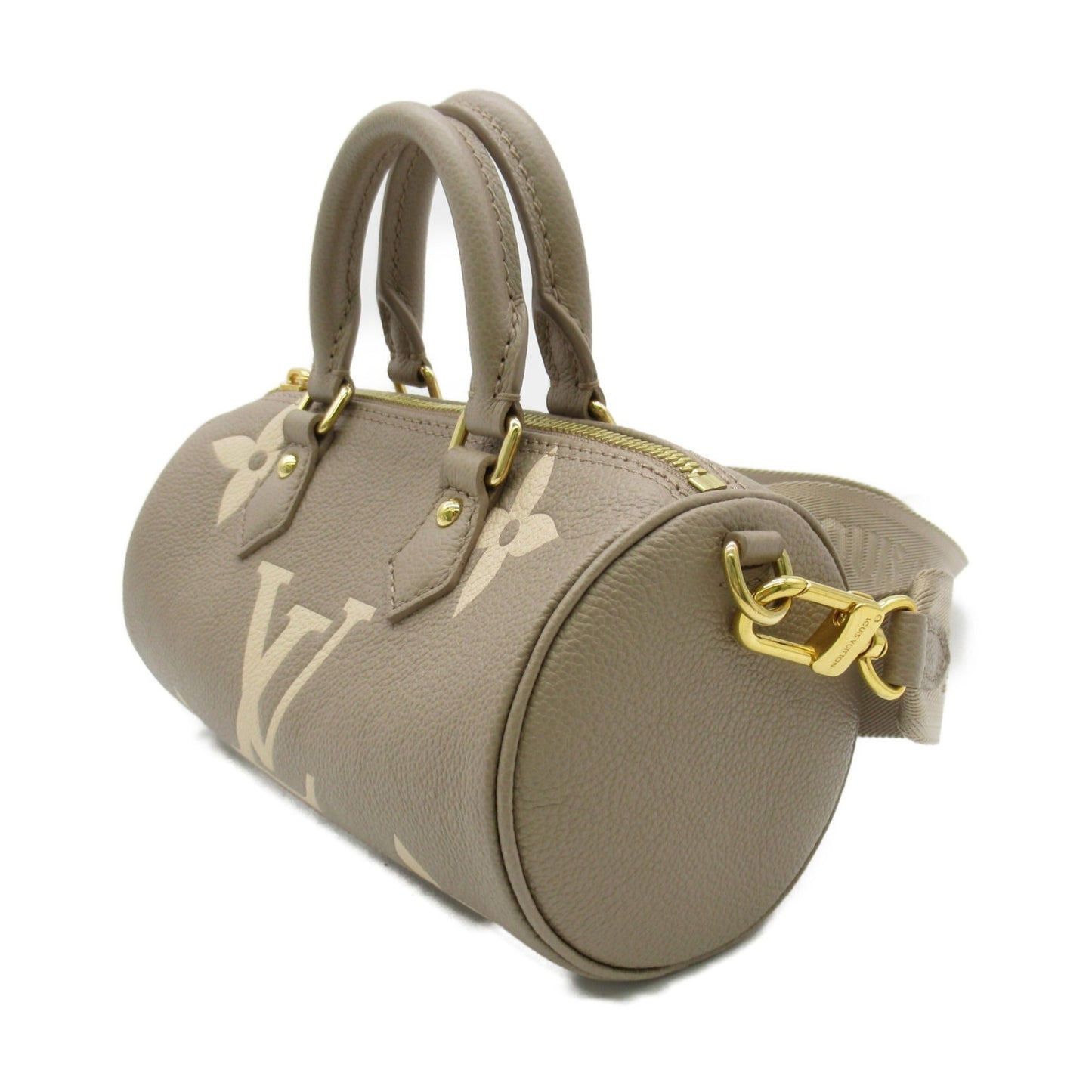 LOUIS VUITTON Papillon BB Shoulder Bag Beige Turtle claim Monogram empreinte leather