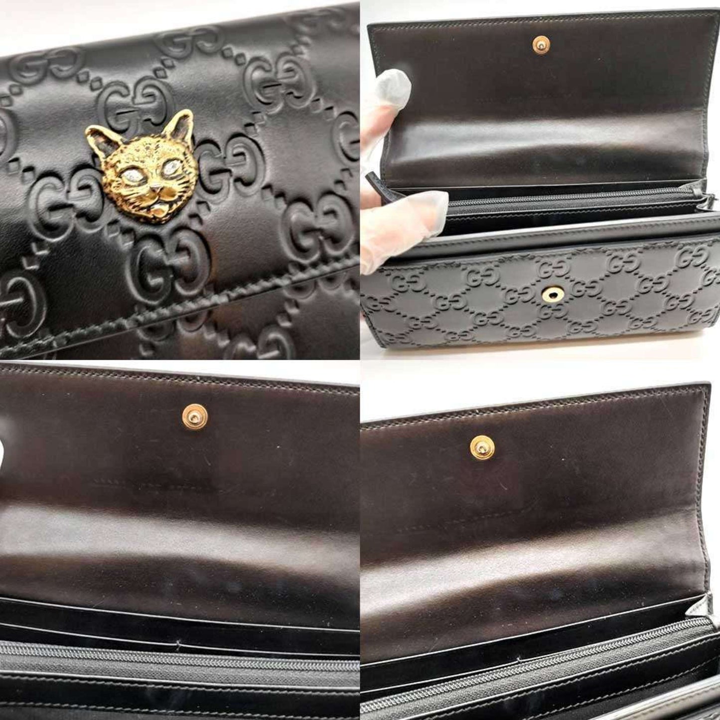 Gucci Black Leather Long Wallet (Bi-Fold) ( )