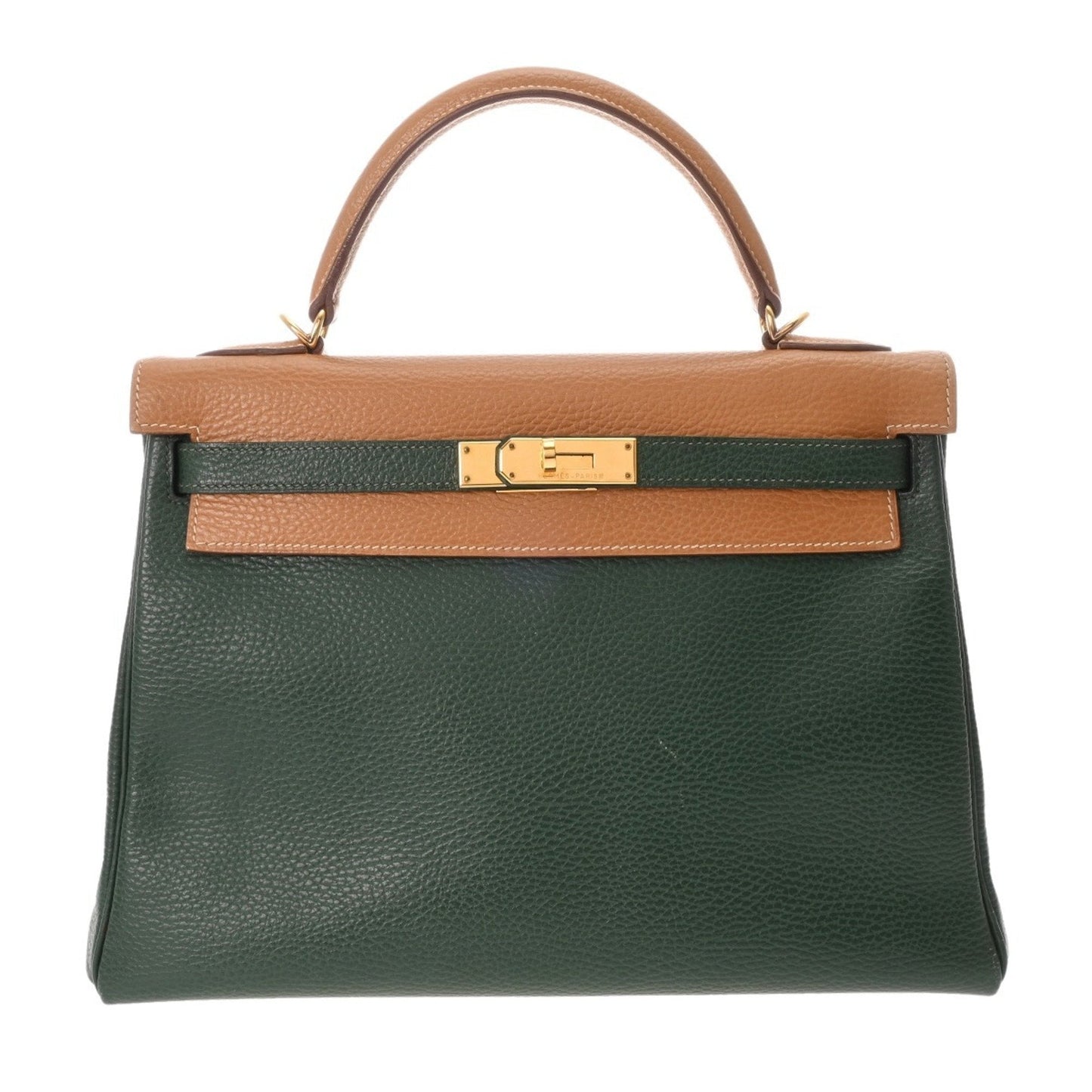 Hermes Green Natural Ardennes Leather Handbag ( )