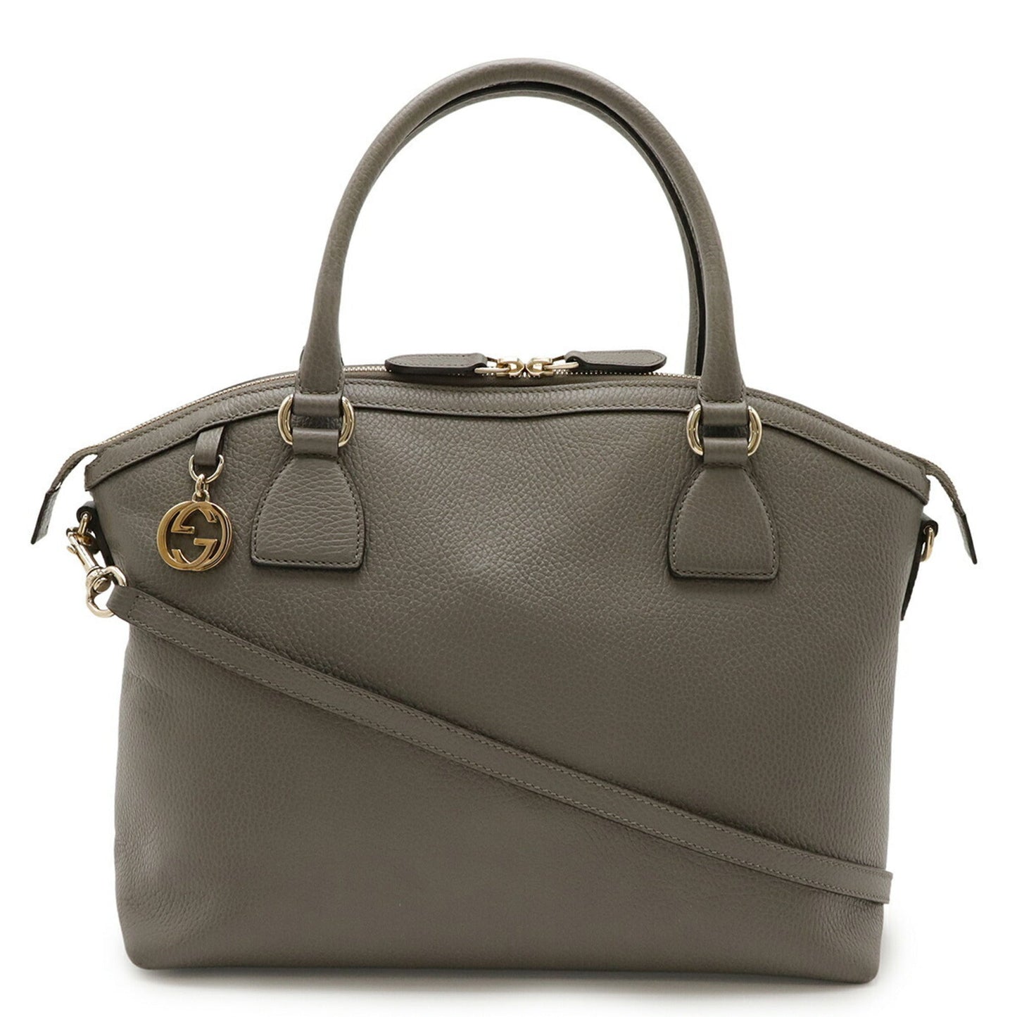 Gucci Gray Leather Handbag Shoulder Bag ( )