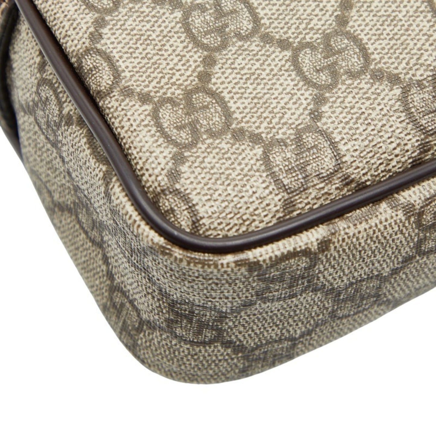 Gucci Beige Brown Pvc Leather Shoulder Bag ( )