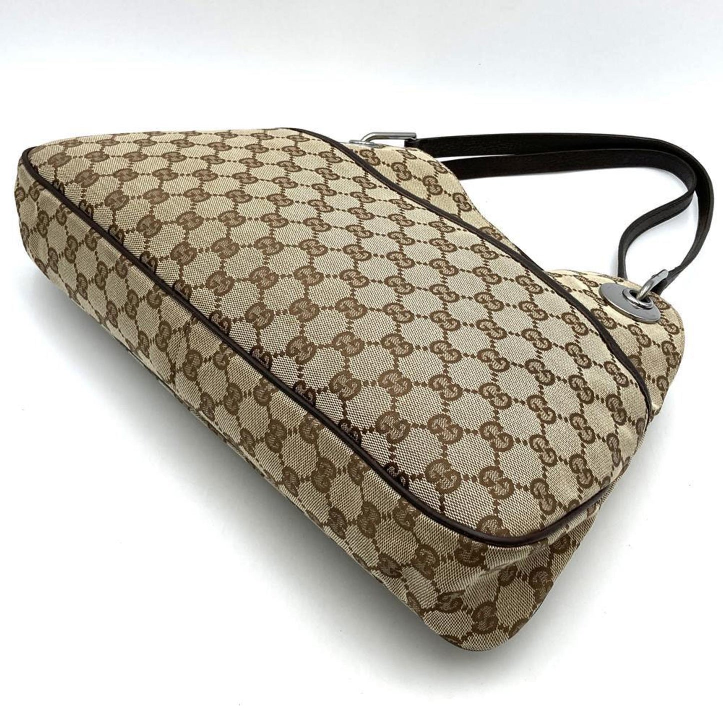 Gucci Gg Canvas Beige Gg Canvas Leather Shoulder Bag Tote Bag ( )