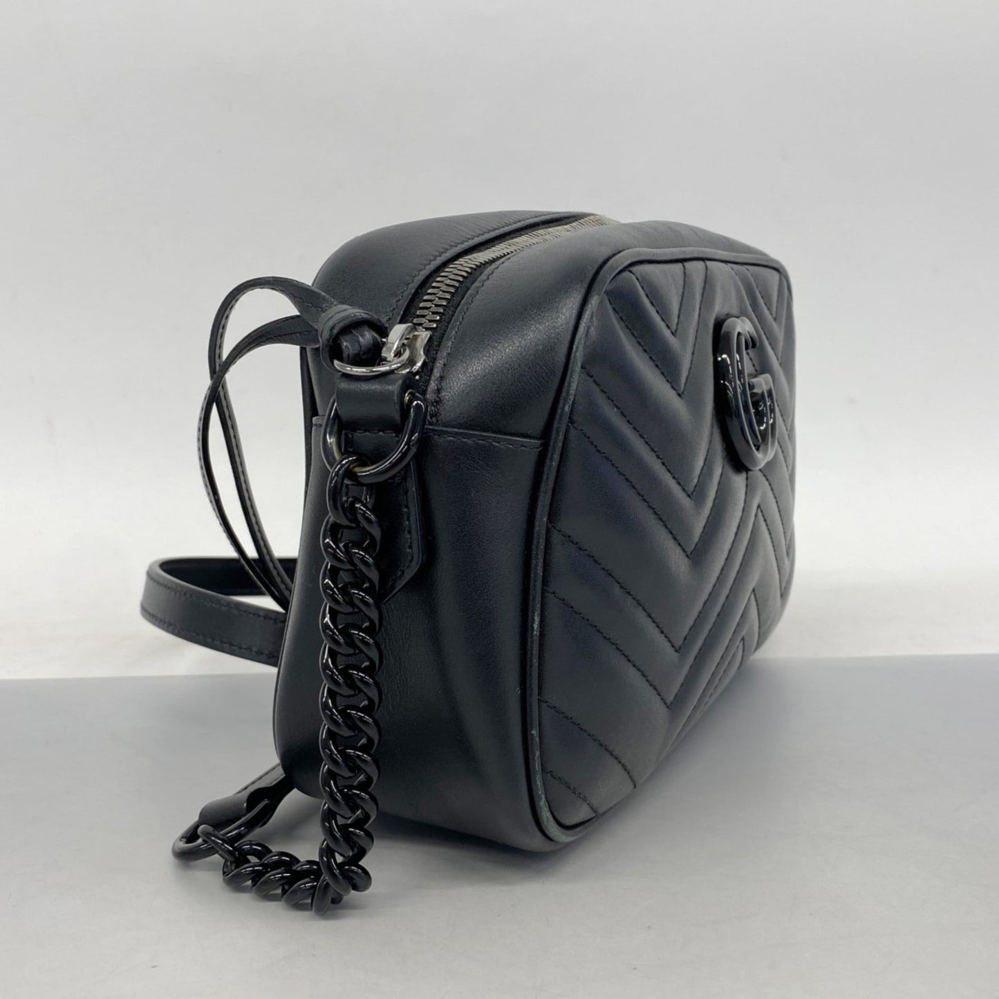 Gucci Black Leather Shoulder Bag ( )
