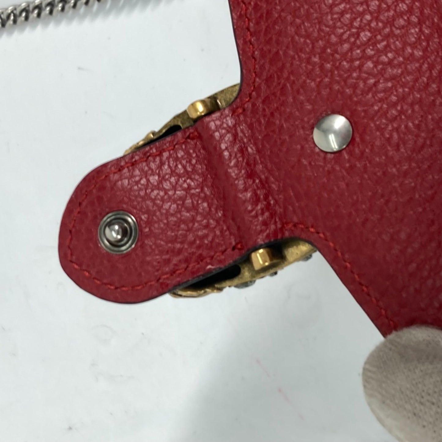 Gucci Red Leather Shoulder Bag ( )
