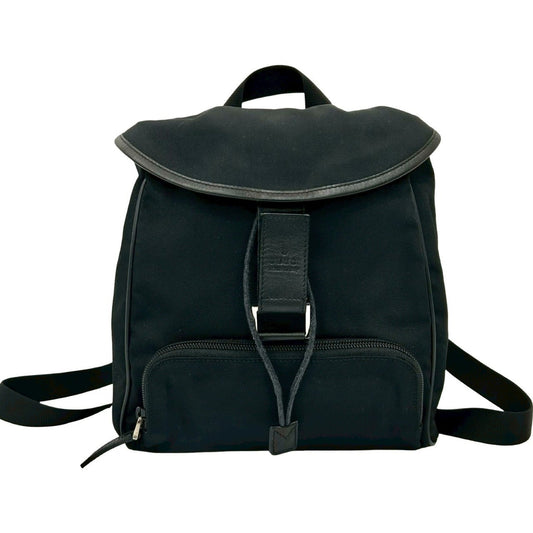Gucci Black Nylon Leather Backpack ( )