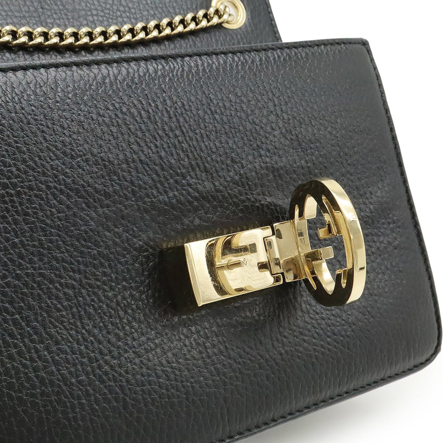Gucci Black Leather Shoulder Bag ( )