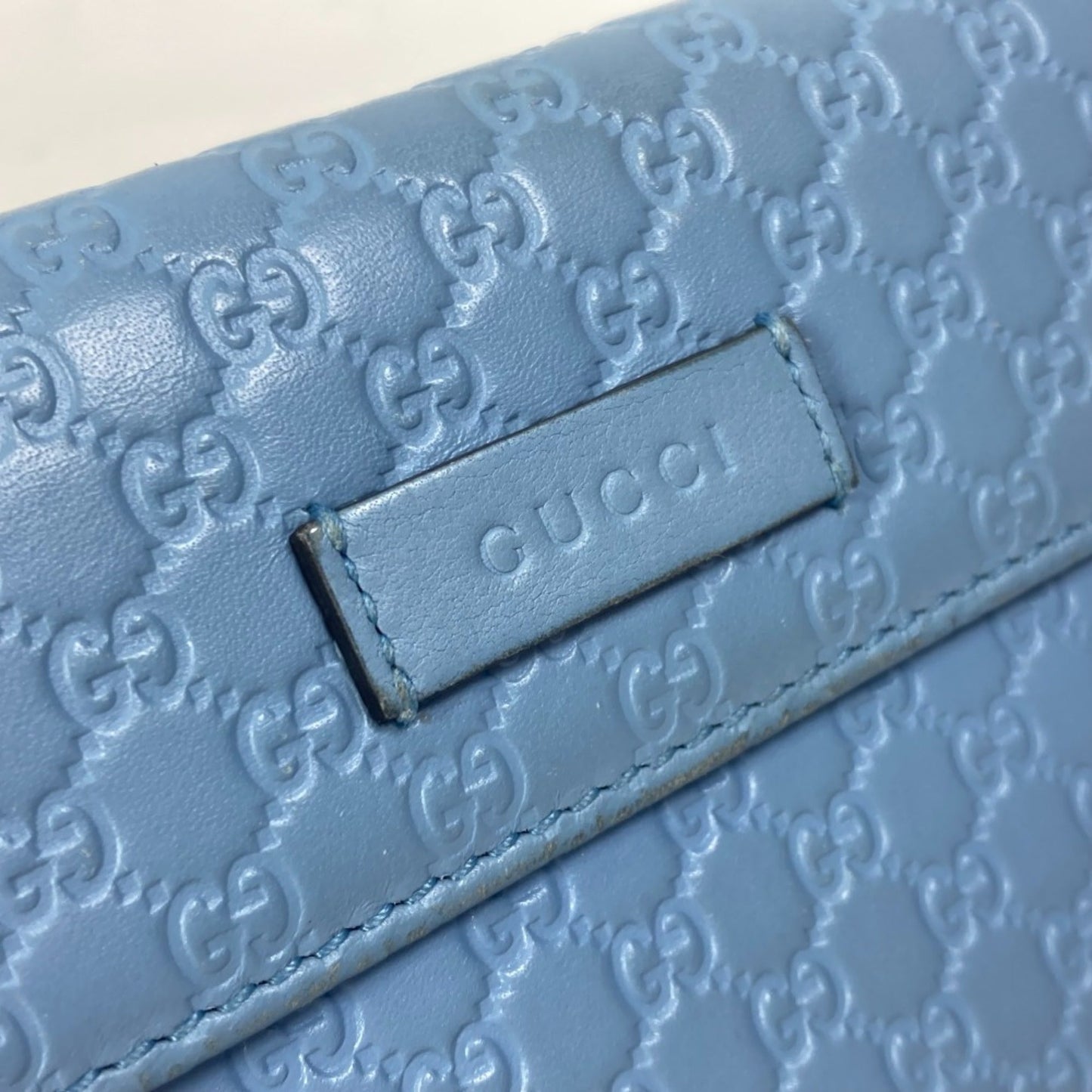 Gucci Light Blue Leather Long Wallet (Bi-Fold) ( )