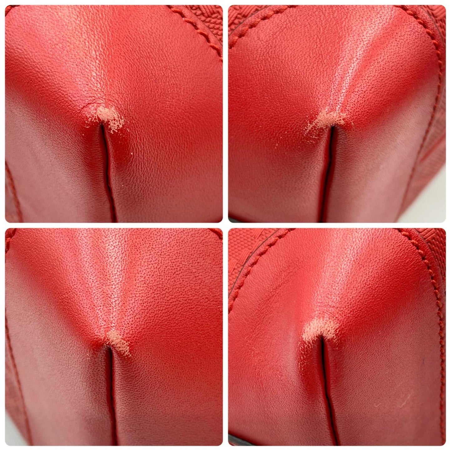 Gucci Red Color Leather Pouch Tote Bag ( )