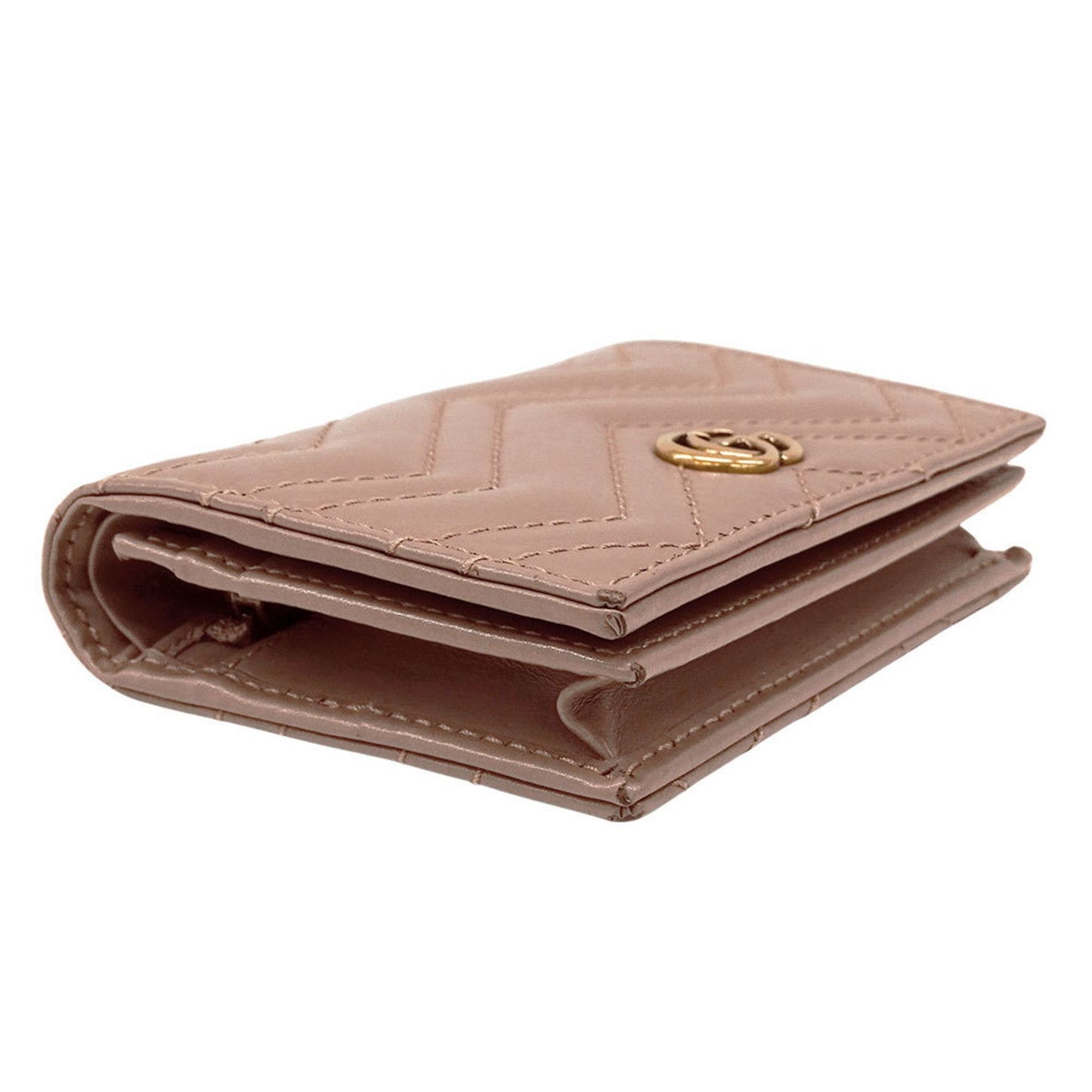 Gucci Pink Beige Leather Wallet (Bi-Fold) ( )
