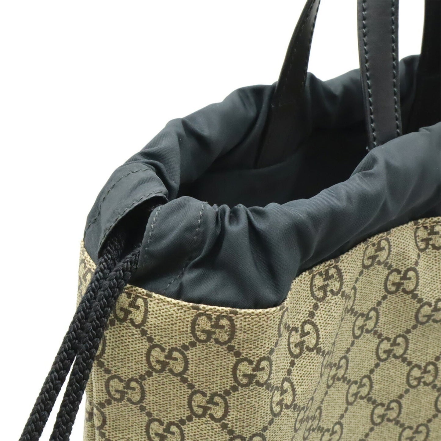 Gucci Beige Dark Brown Multi-Color Gg Supreme Leather/Webbing Backpack ( )