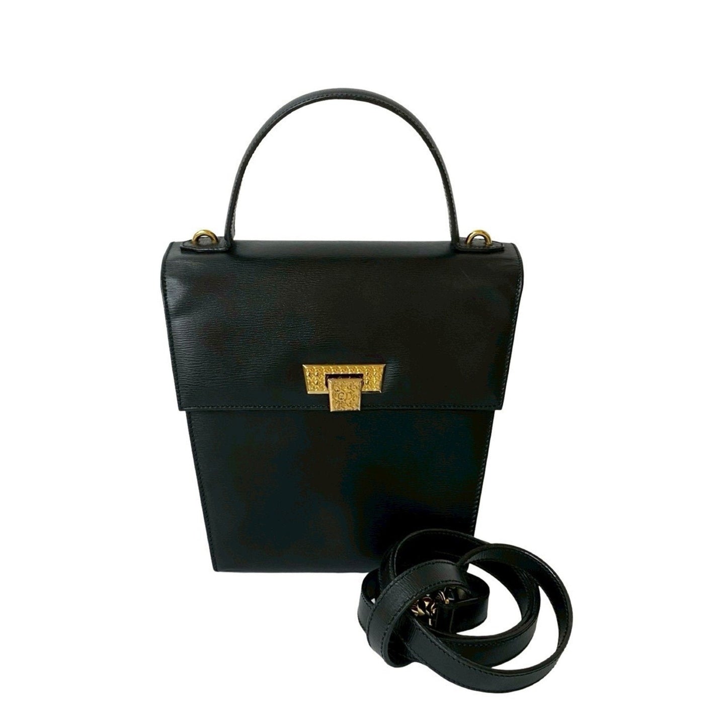 Christian Dior Black Leather Handbag Shoulder Bag ()