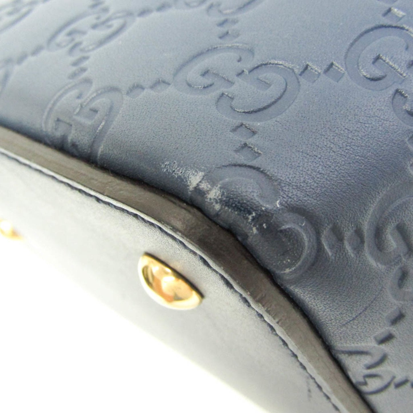 Gucci Guccissima Blue Leather Handbag Shoulder Bag ( )