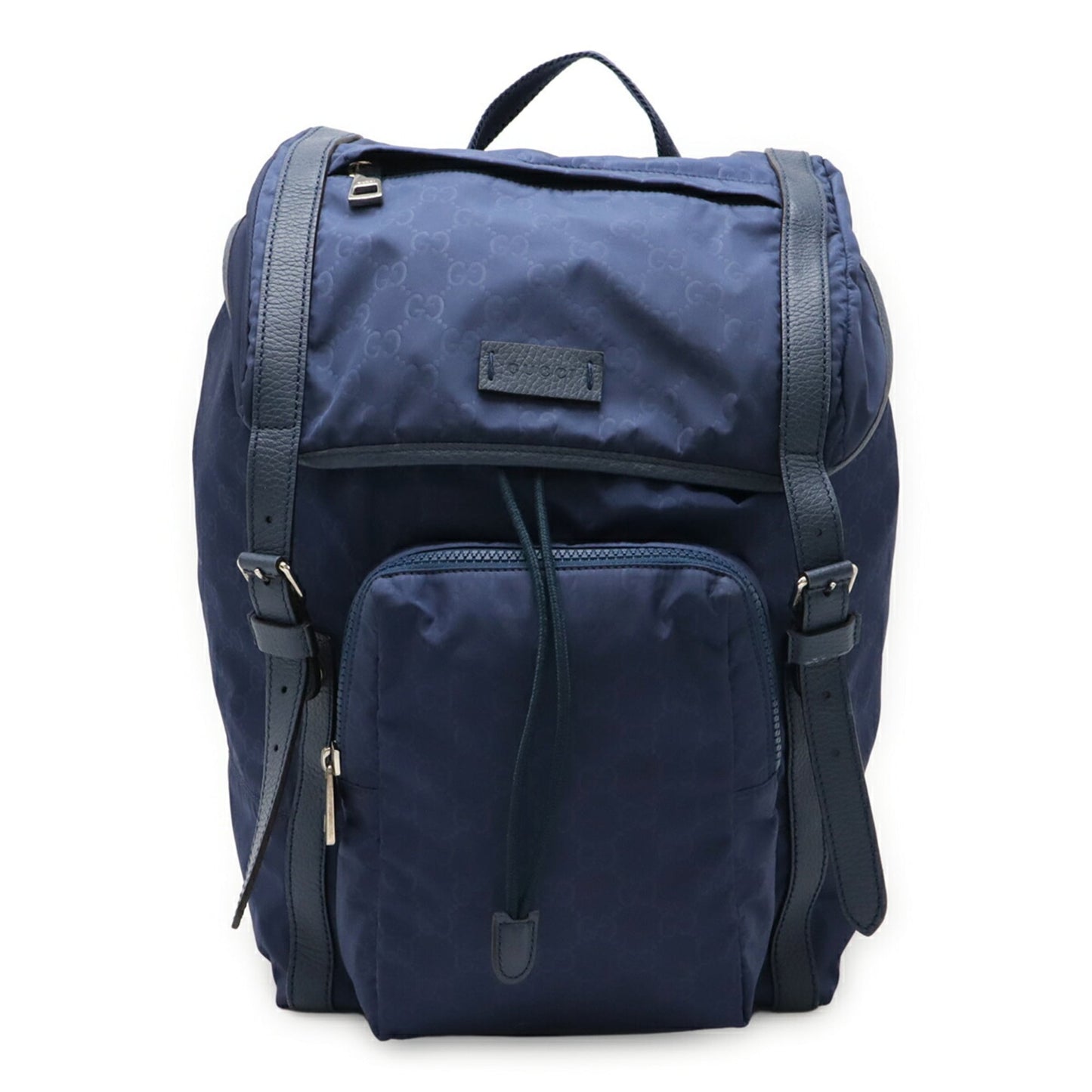Gucci Navy Nylon Leather Backpack ( )