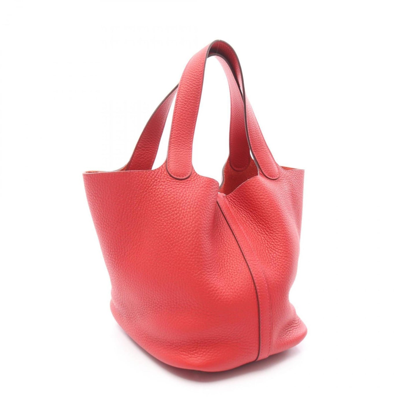 Hermes Picotin Red Color Taurillon Clemence Leather Handbag ( )
