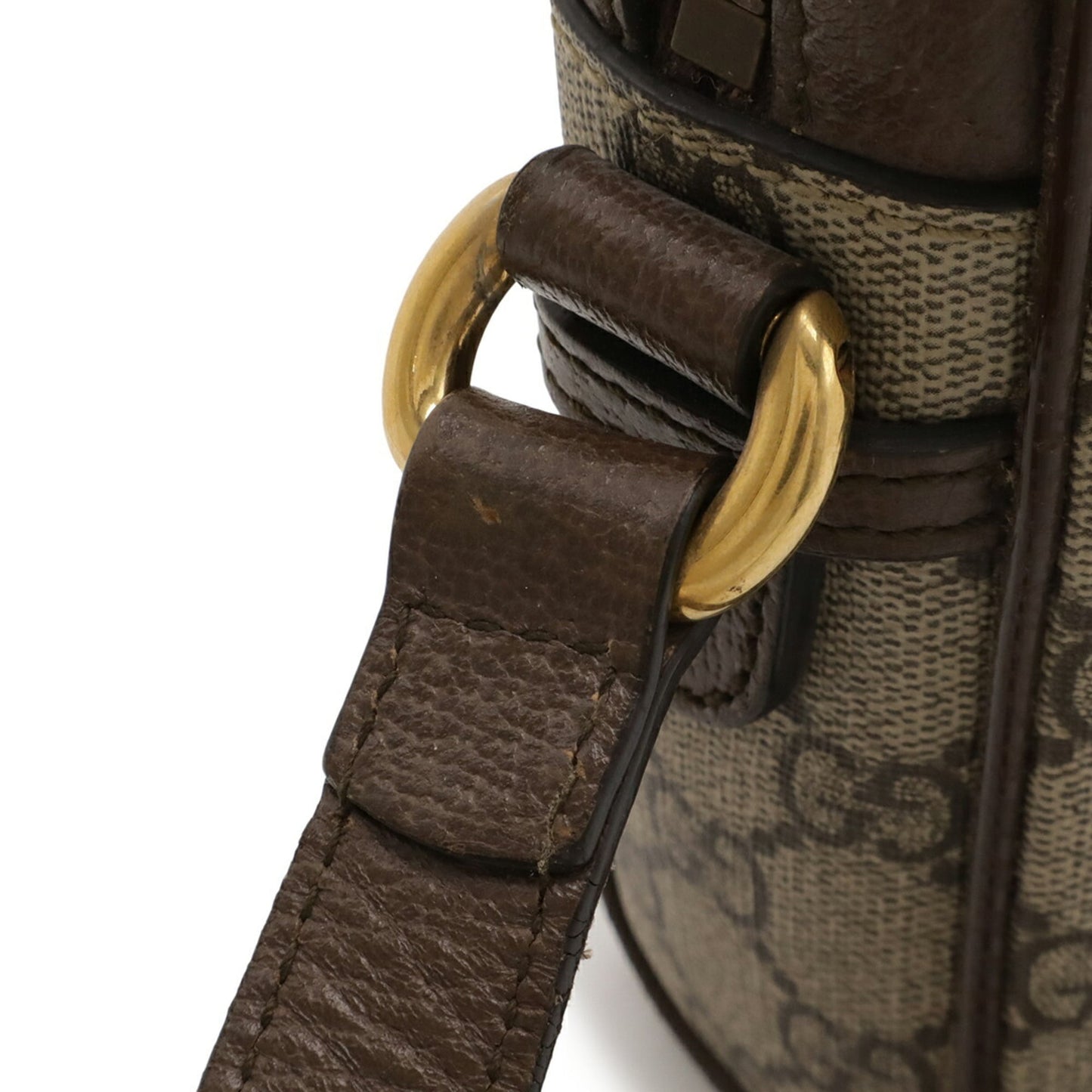 Gucci Beige Brown Green Red Color Gg Supreme Canvas Pvc Leather Pochette Shoulder Bag ( )