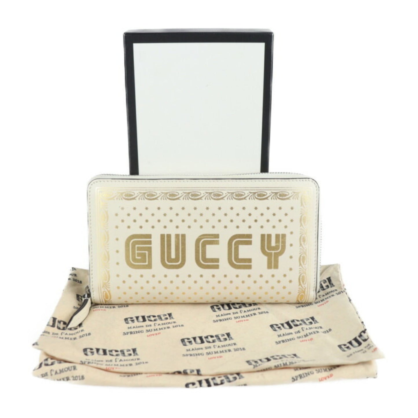 Gucci Gold Ivory Leather Long Wallet (Bi-Fold) ( )