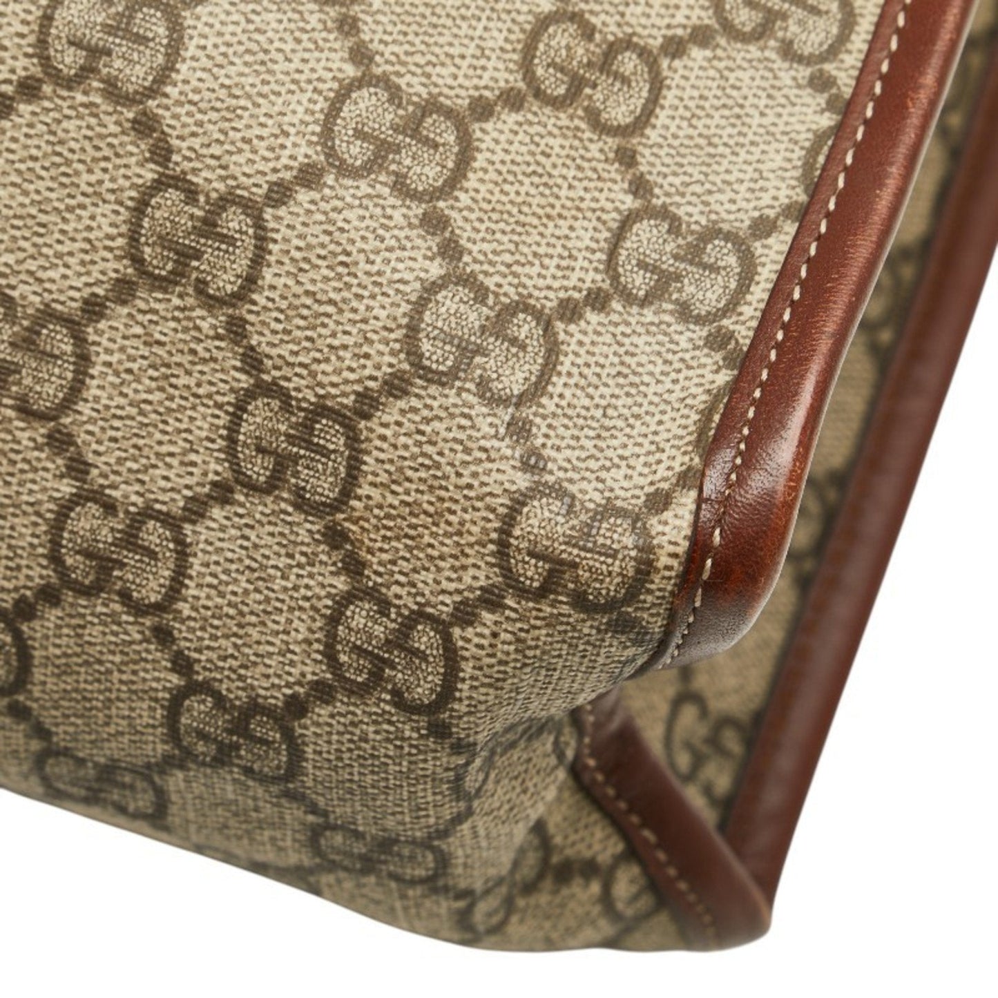 Gucci Beige Brown Pvc Leather Tote Bag ( )