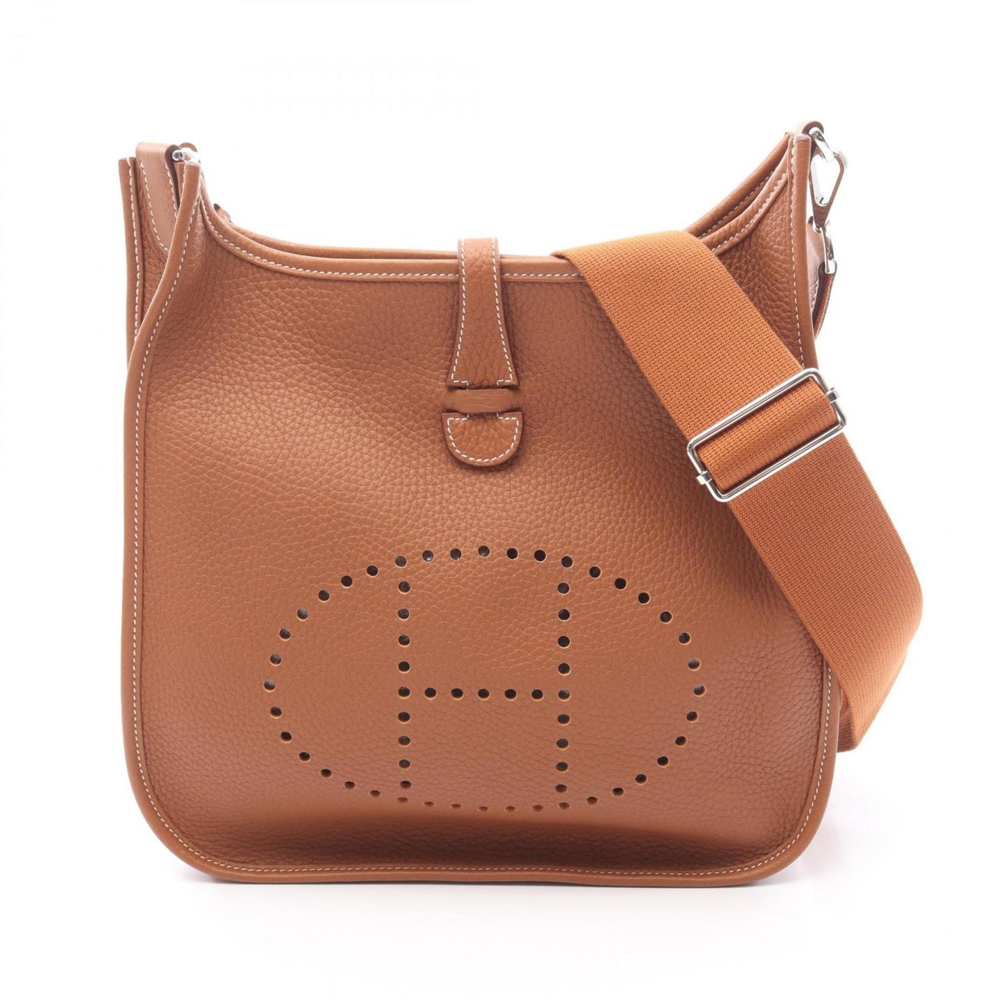 Hermes Brown Gold Taurillon Clemence Leather Leather Shoulder Bag ( )