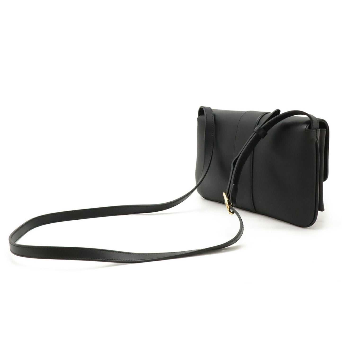 Gucci Gg Marmont Black Leather Pochette Shoulder Bag ( )