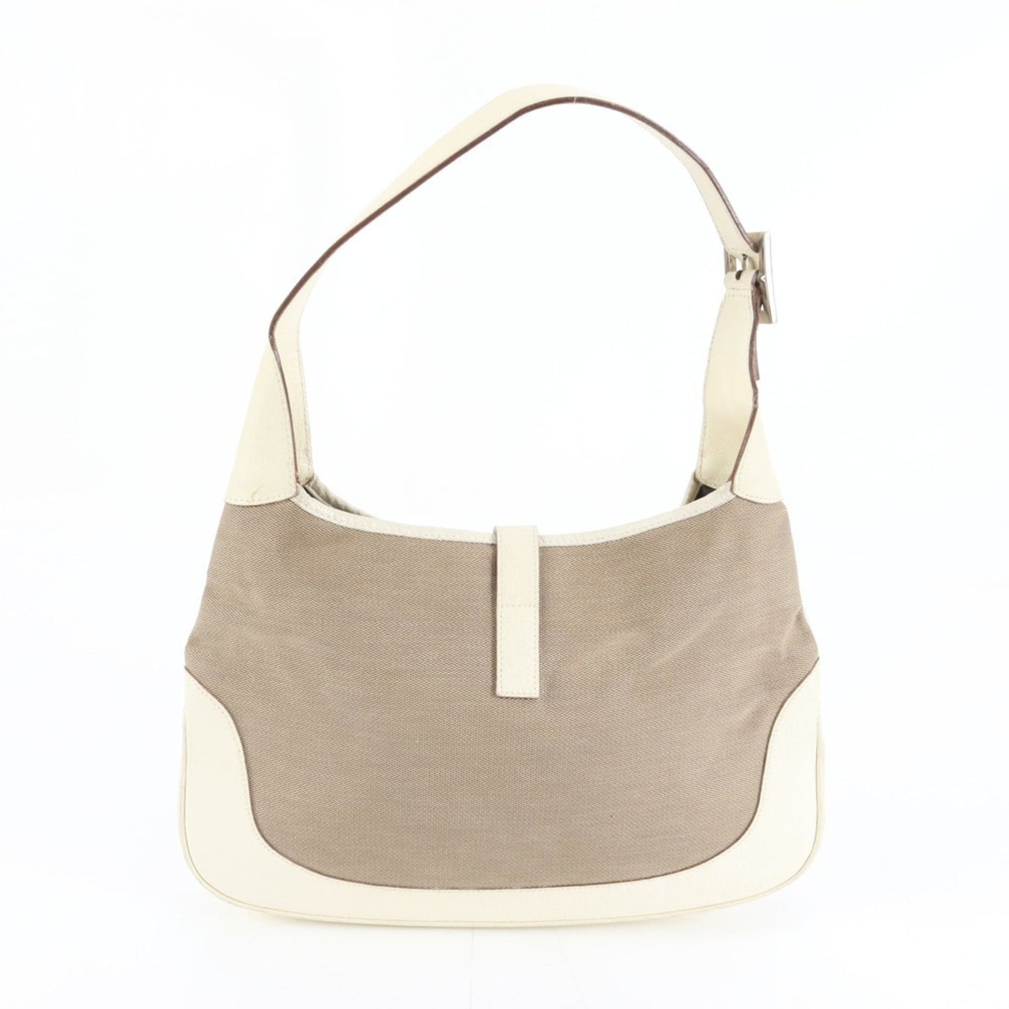 Gucci Beige Leather Canvas Shoulder Bag ( )