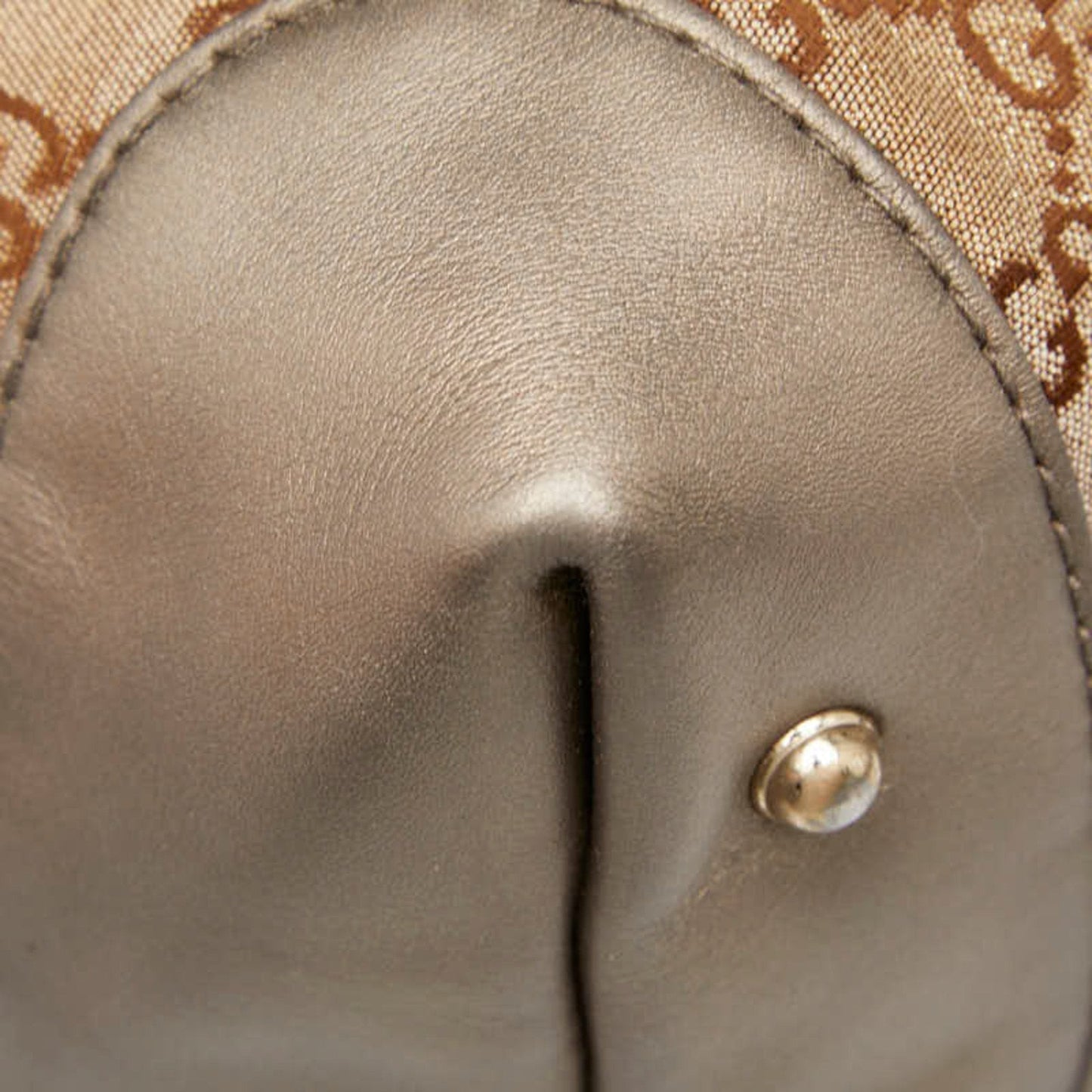 Gucci Brown Canvas Leather Shoulder Bag ( )