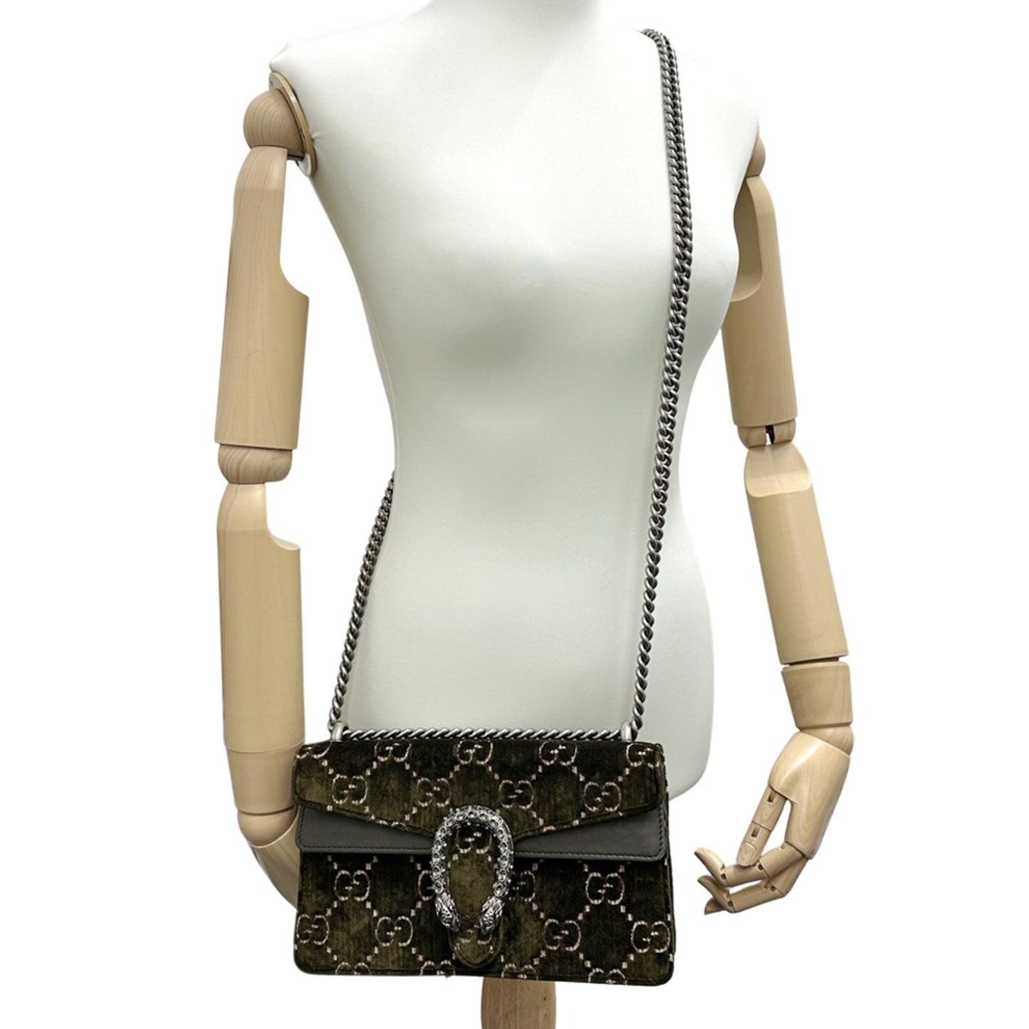 Gucci Khaki Suede Leather Shoulder Bag ( )