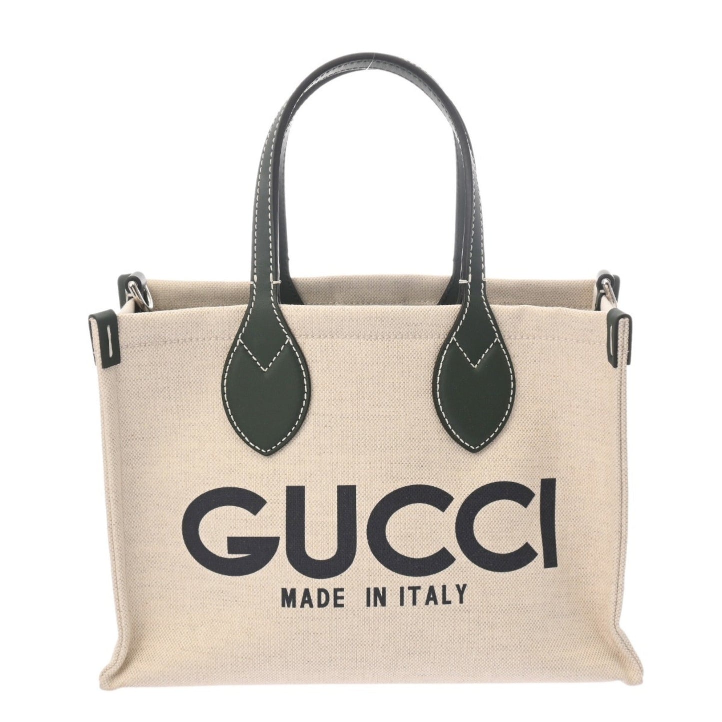 Gucci Beige Canvas Leather Handbag ( )