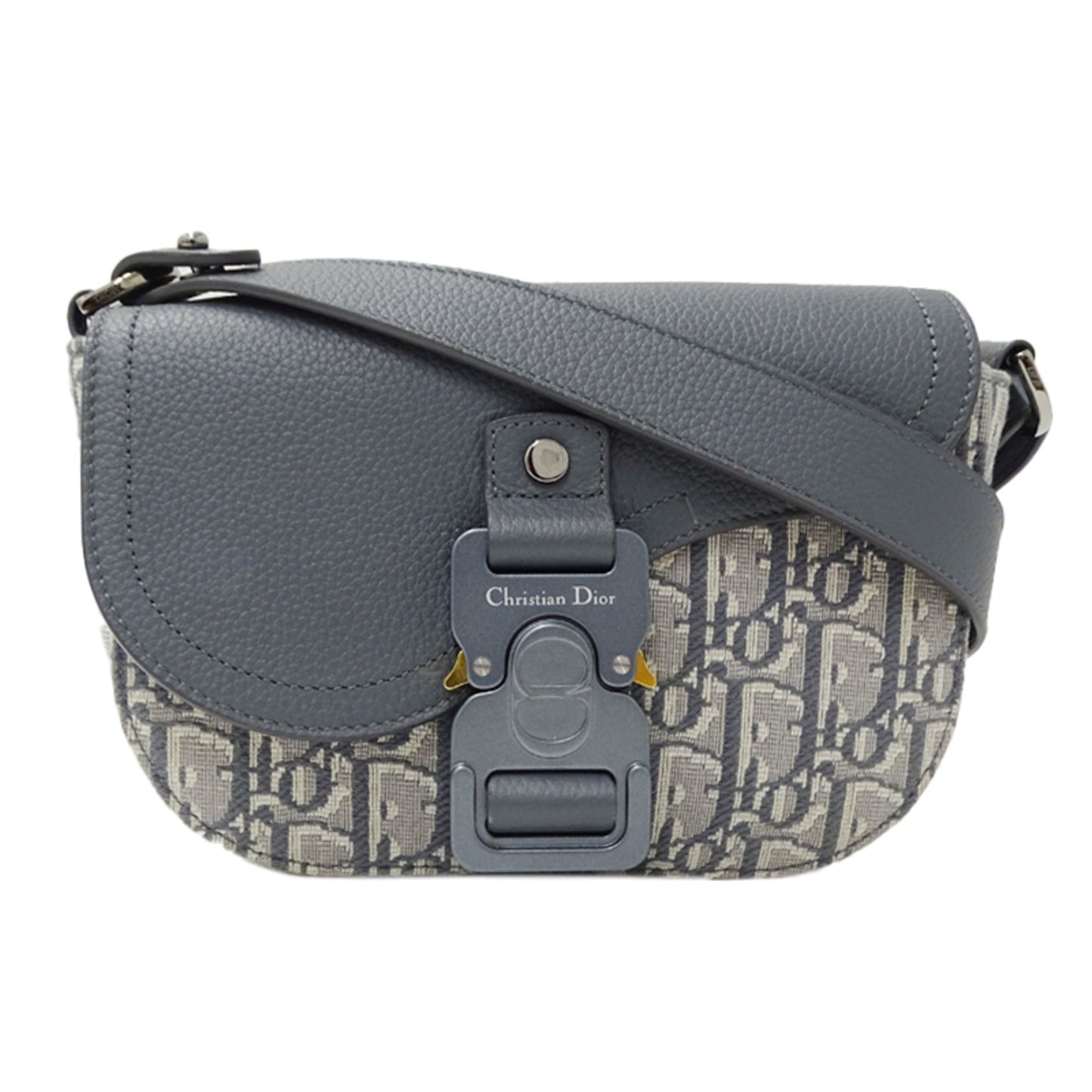 Christian Dior Gray Jacquard Leather Shoulder Bag ()